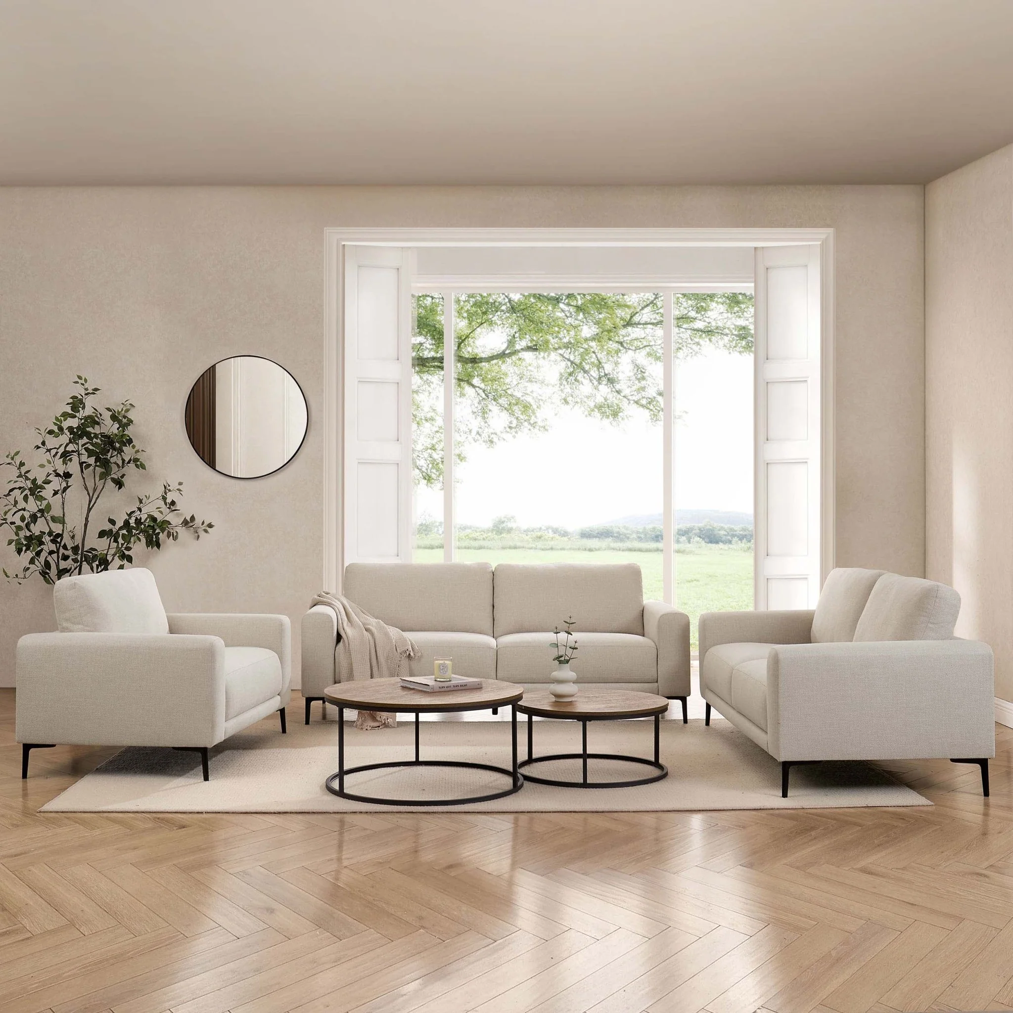 Malibu 3 Seater Sofa - Beige - Image 3