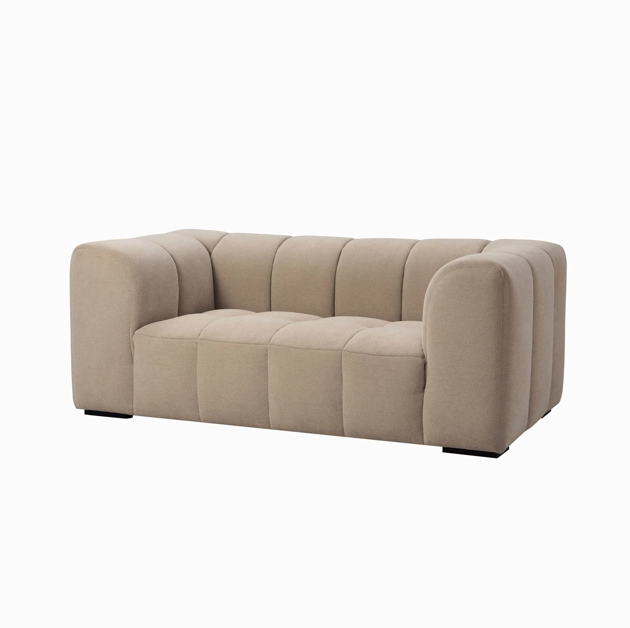 Manhattan 2 Seater Sofa- Chenille Oatmeal - Image 4