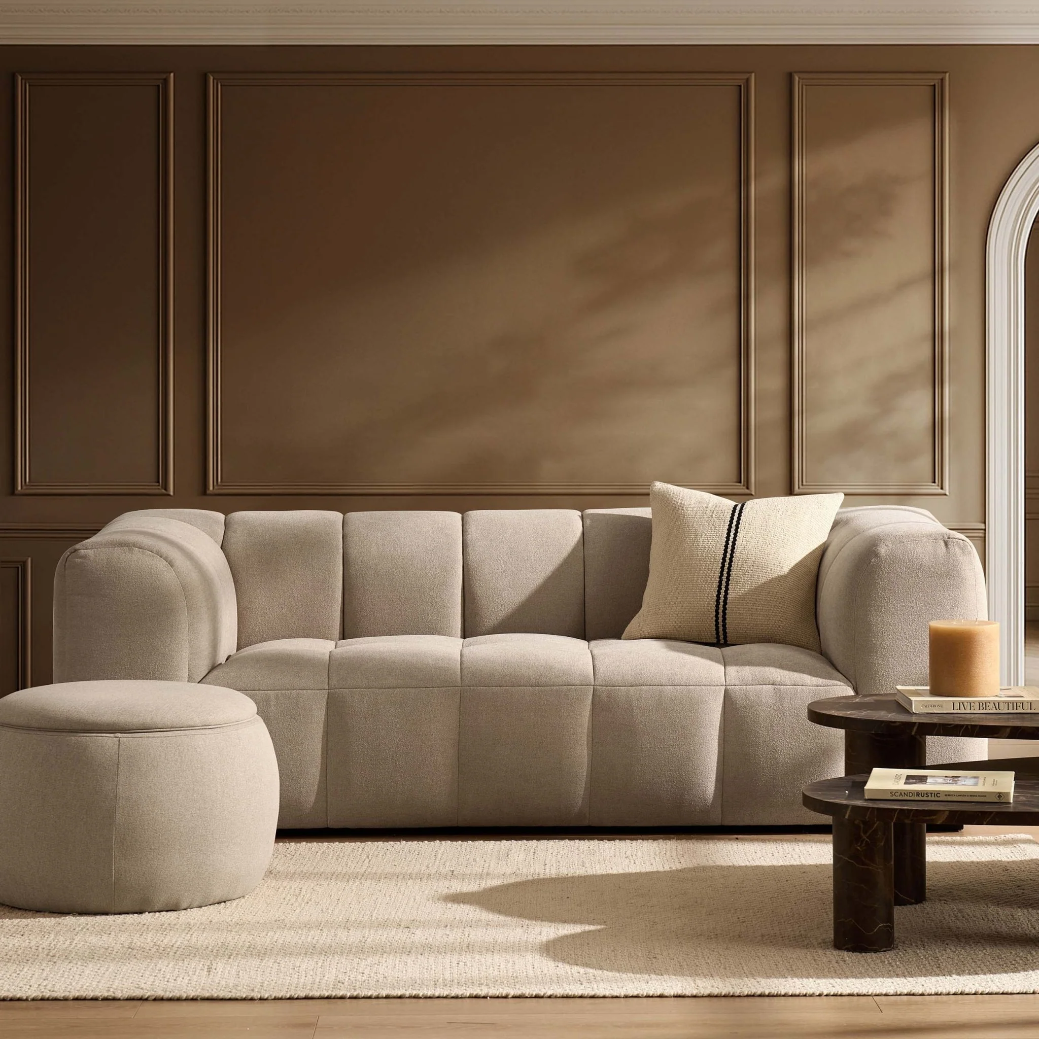 Manhattan 3 Seater Sofa - Chenille Oatmeal