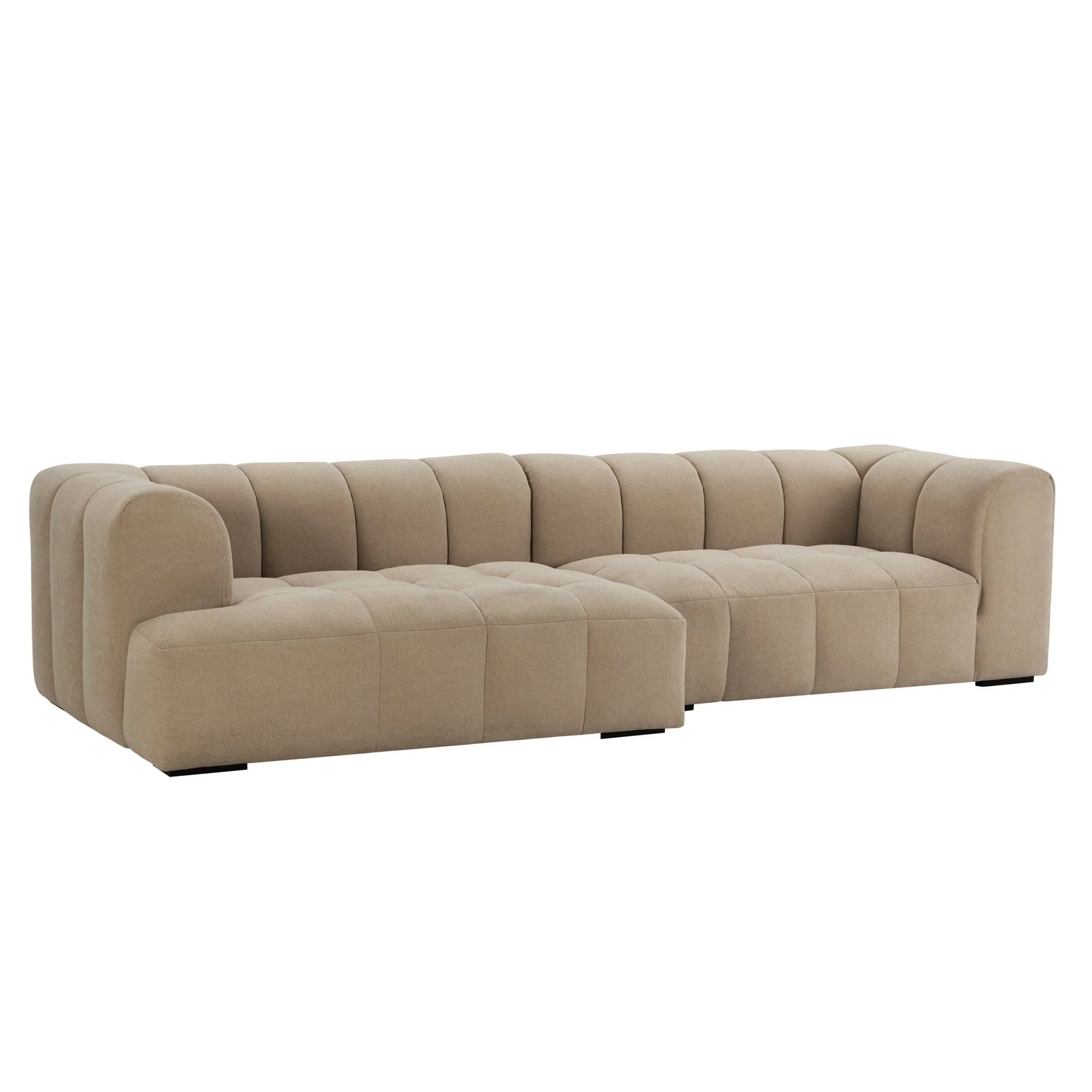 Manhattan Left Hand Chaise Sofa - Chenille Oatmeal - Image 3