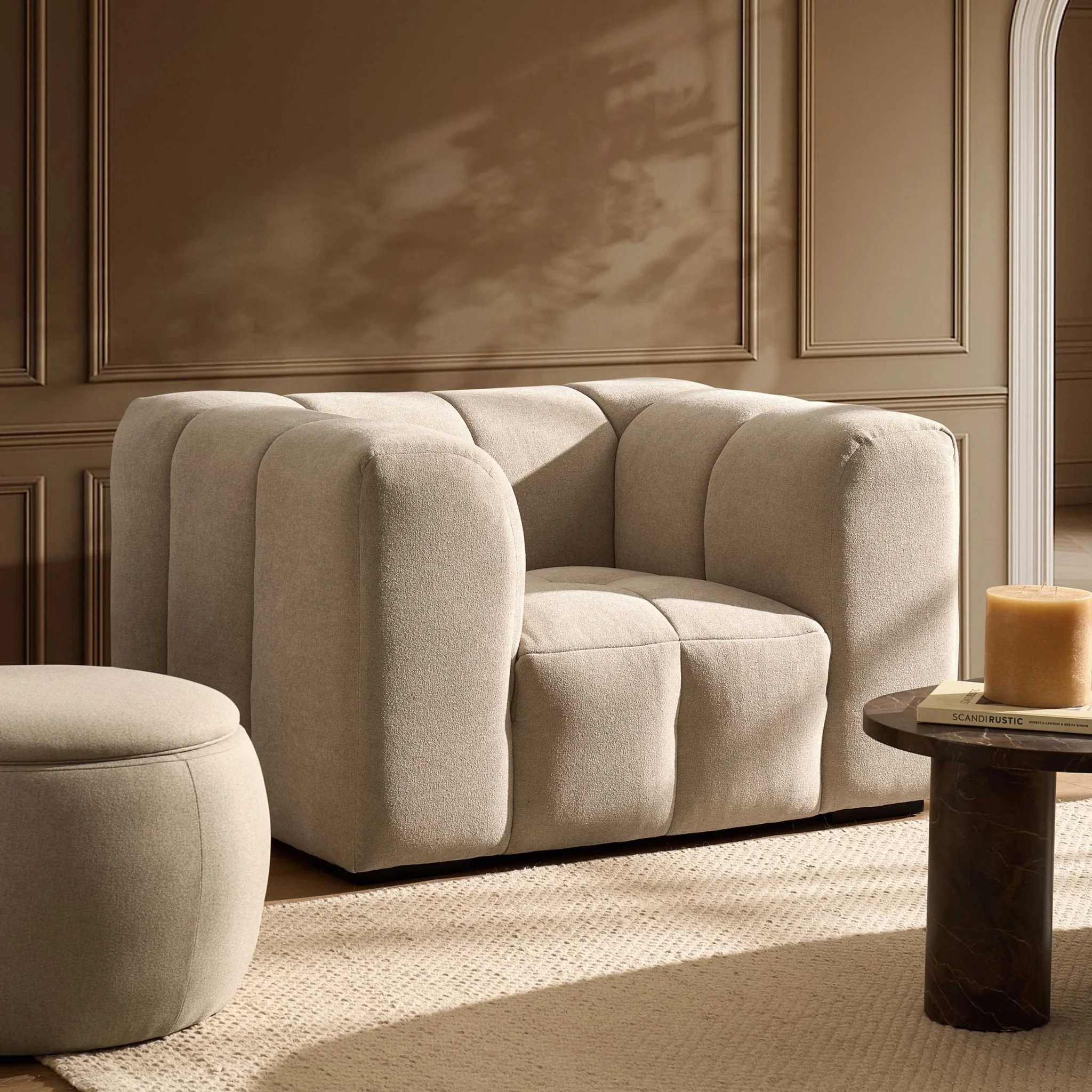Manhattan Loveseat - Chenille Oatmeal