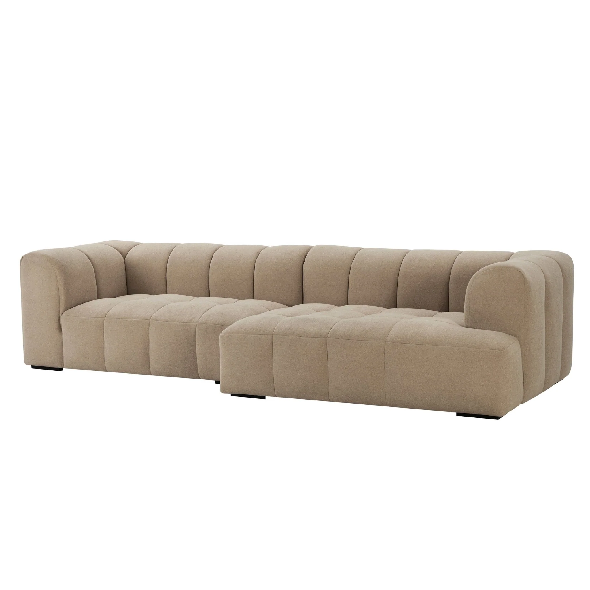 Manhattan Right Hand Chaise Sofa - Chenille Oatmeal - Image 3