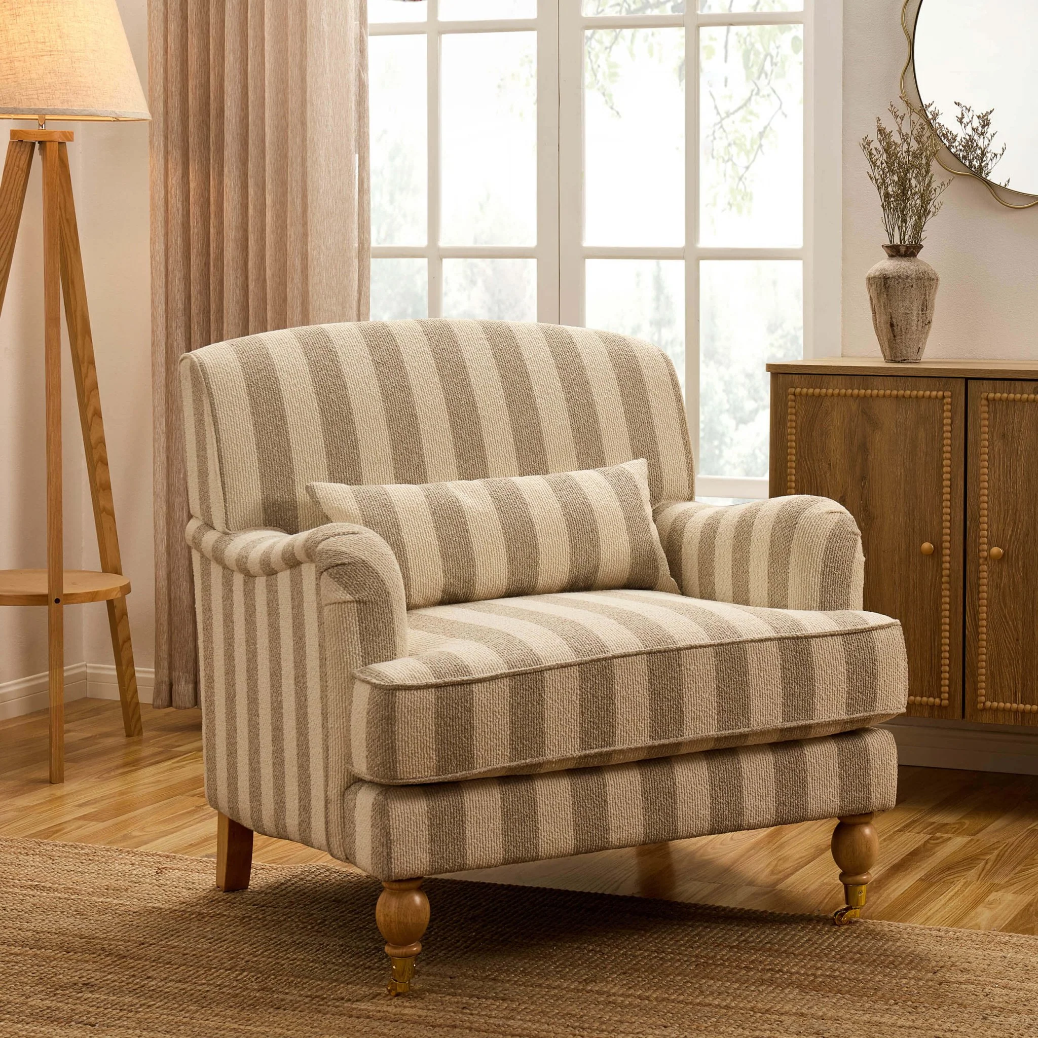 Mara Armchair - Natural Boucle Stripe