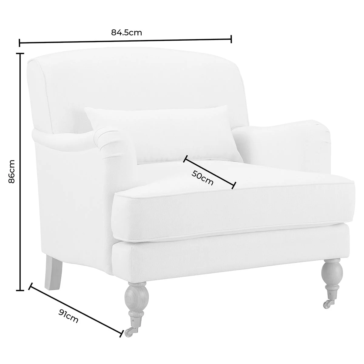 Mara Armchair - Cream Linen - Image 9