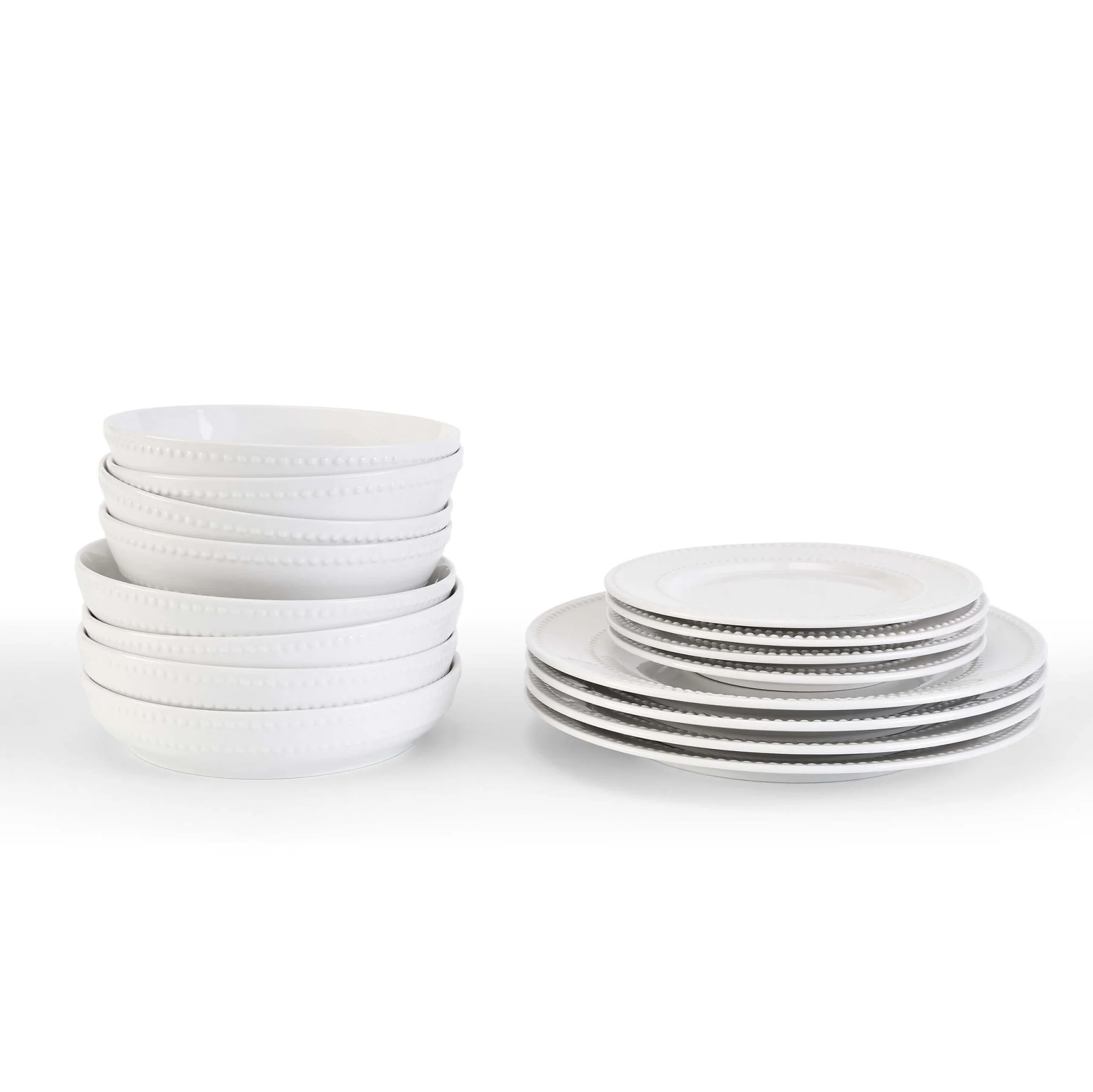 Margalo Beaded 16 Piece Dinner Set- White - Image 2