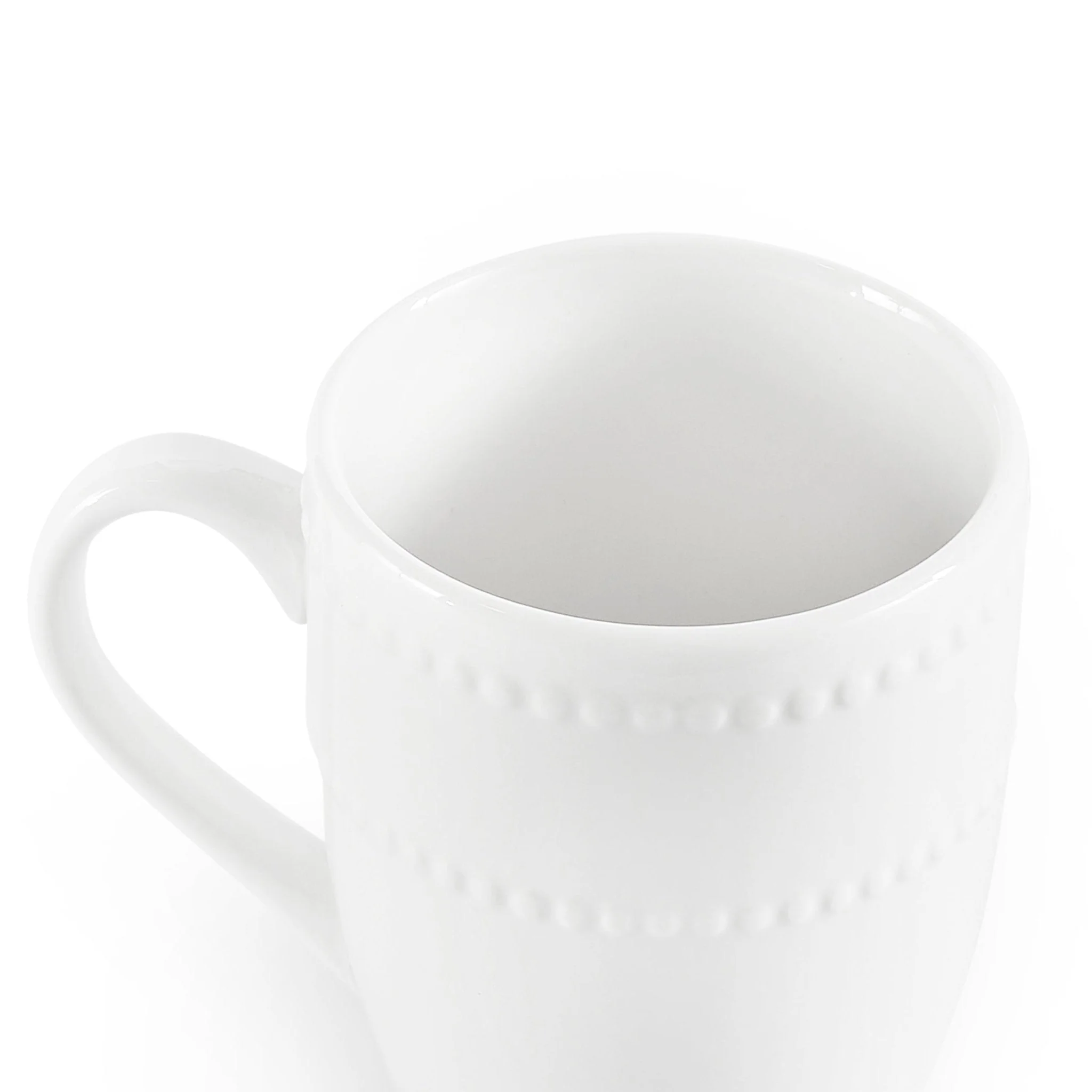 Margalo Beaded Set of 2 Mugs - White - Image 5