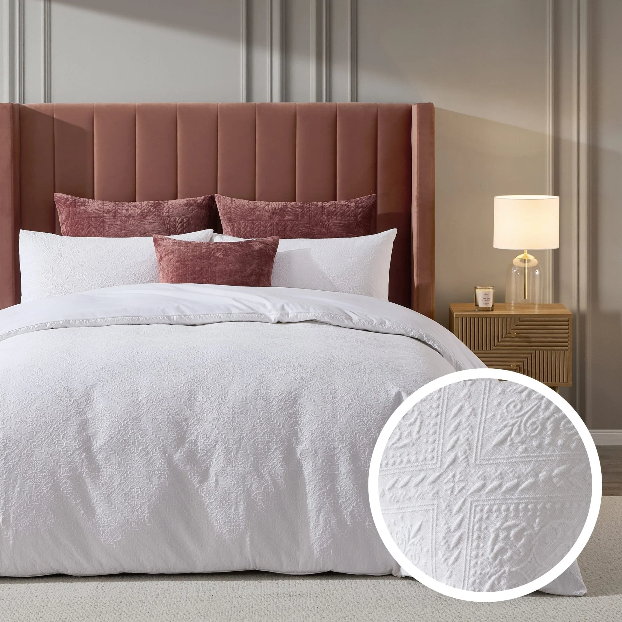 Margot 200 Thread Count Duvet Cover & Pillowcase Set - White