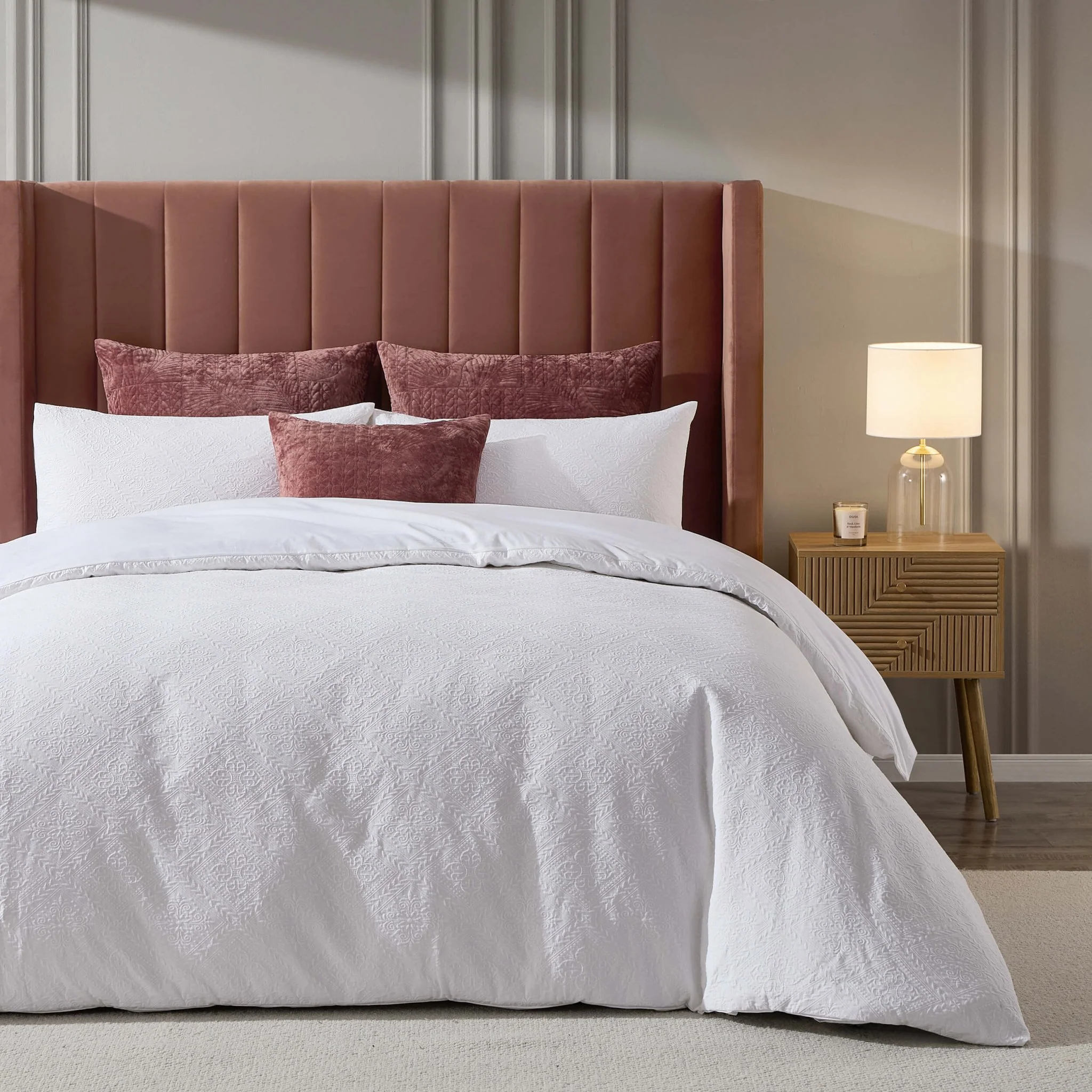 Margot 200 Thread Count Duvet Cover & Pillowcase Set - White - Image 7