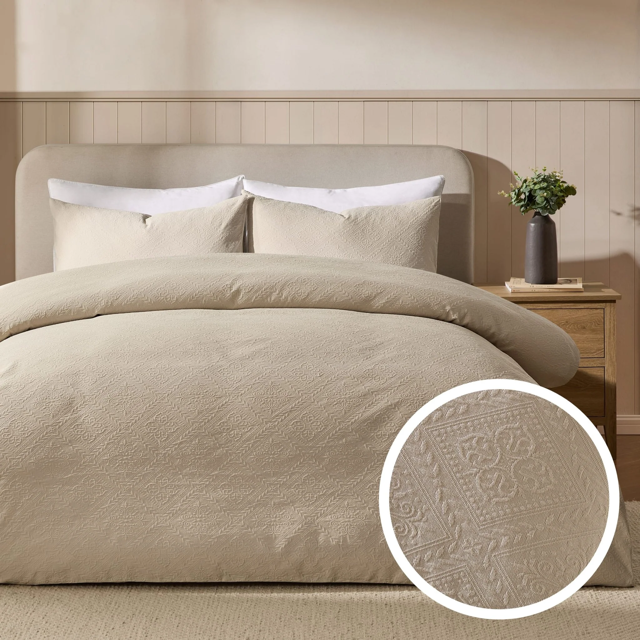 Margot 200 Thread Count Duvet Cover & Pillowcase Set - Natural