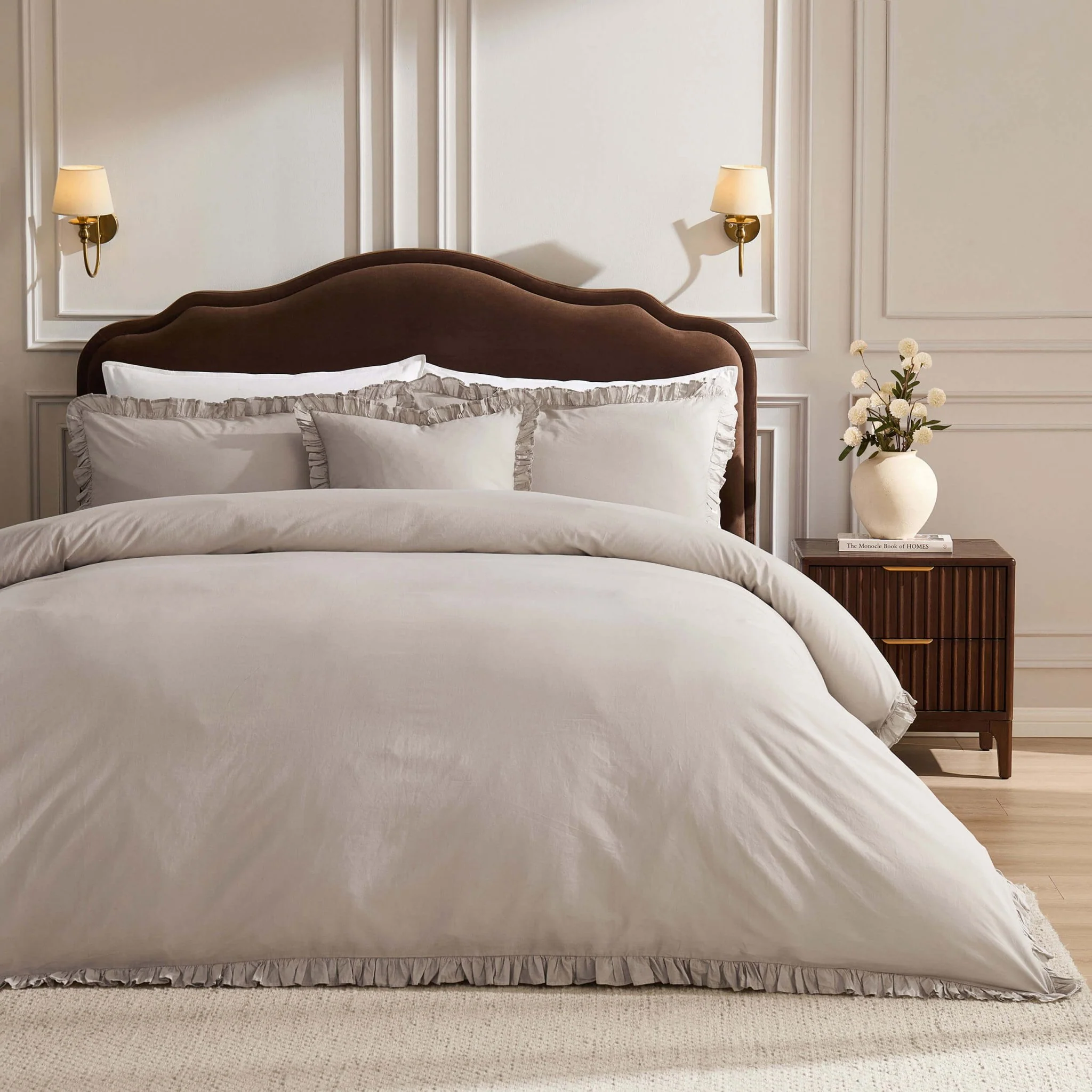 Marion 200 Thread Count Ruffle Edge Duvet Cover - Sand