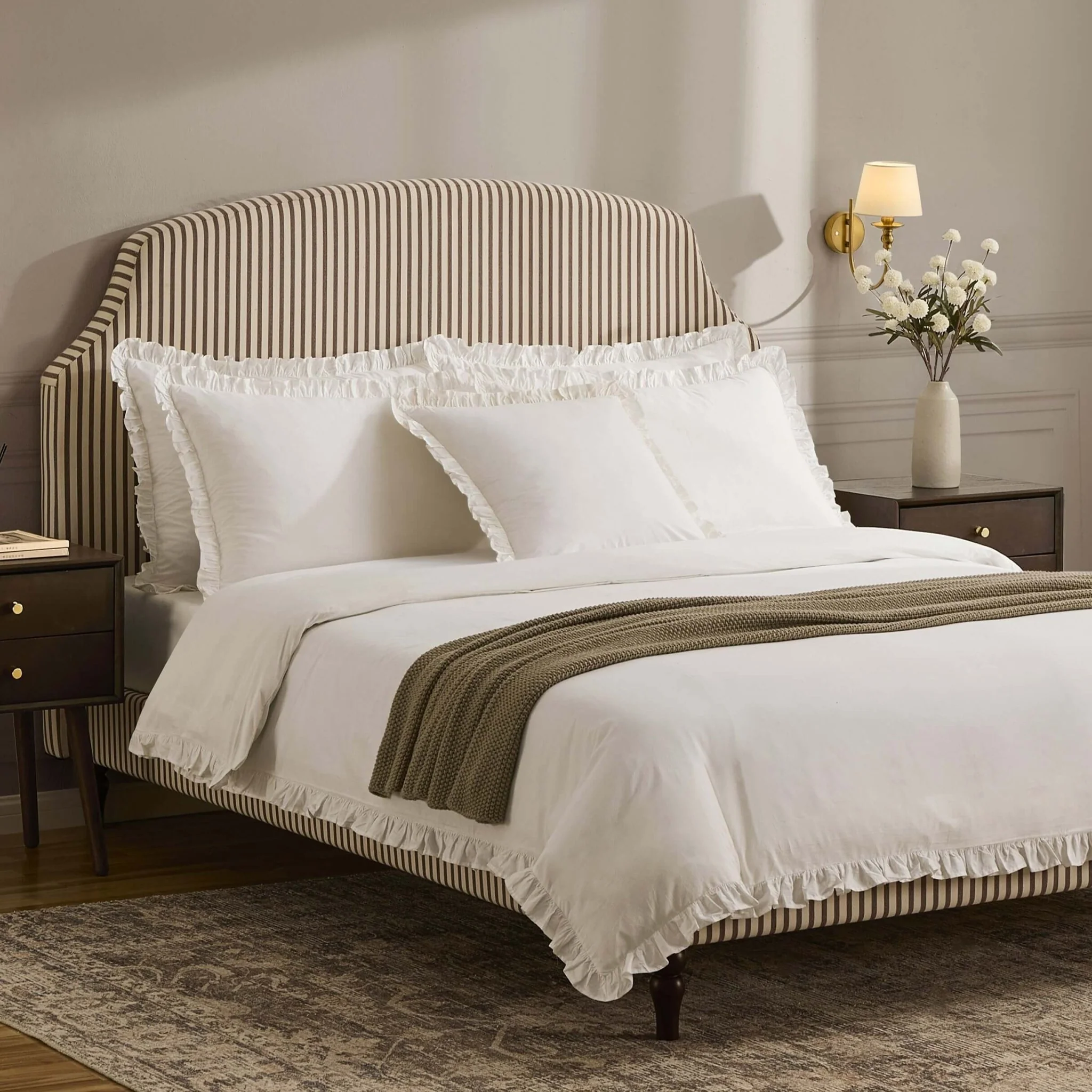 Marion 200 Thread Count Ruffle Edge Duvet Cover - Ecru - Image 11