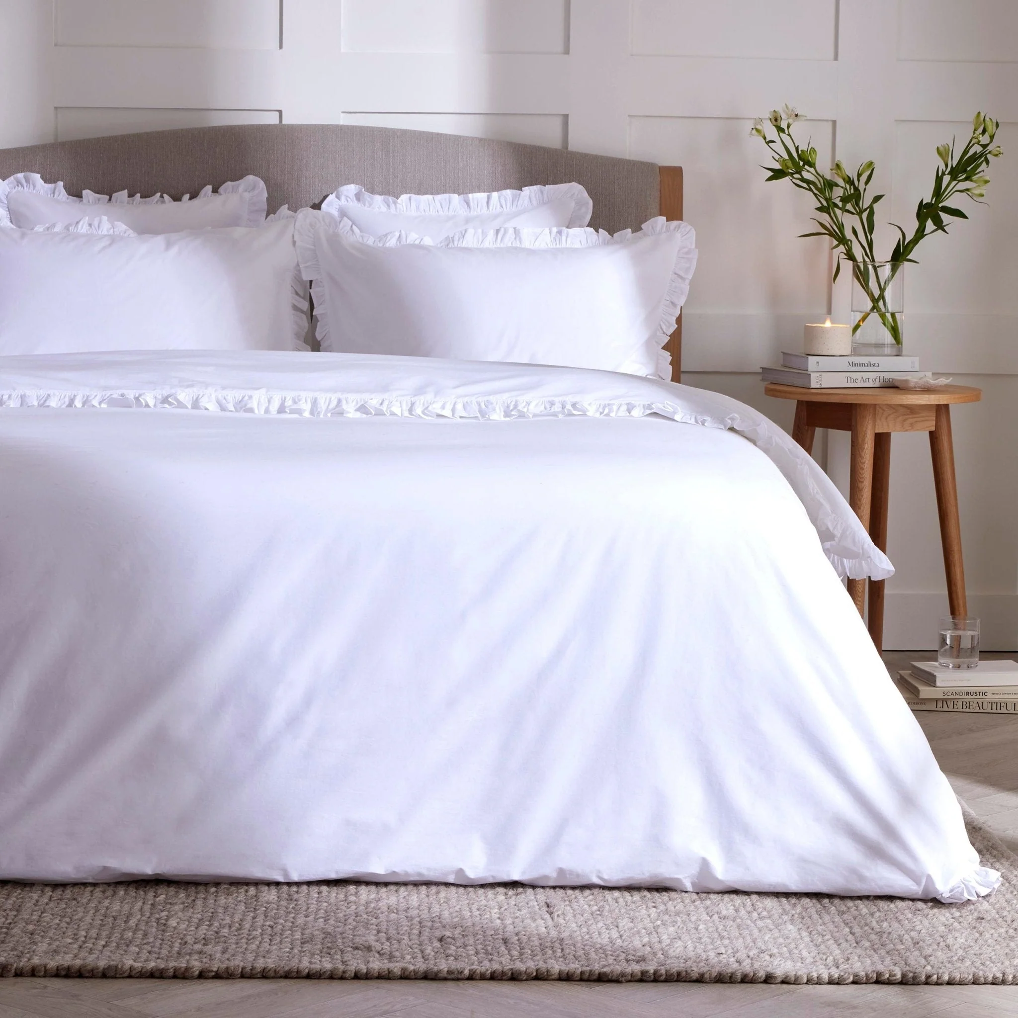Marion 200 Thread Count Ruffle Edge Duvet Cover - Ecru - Image 7