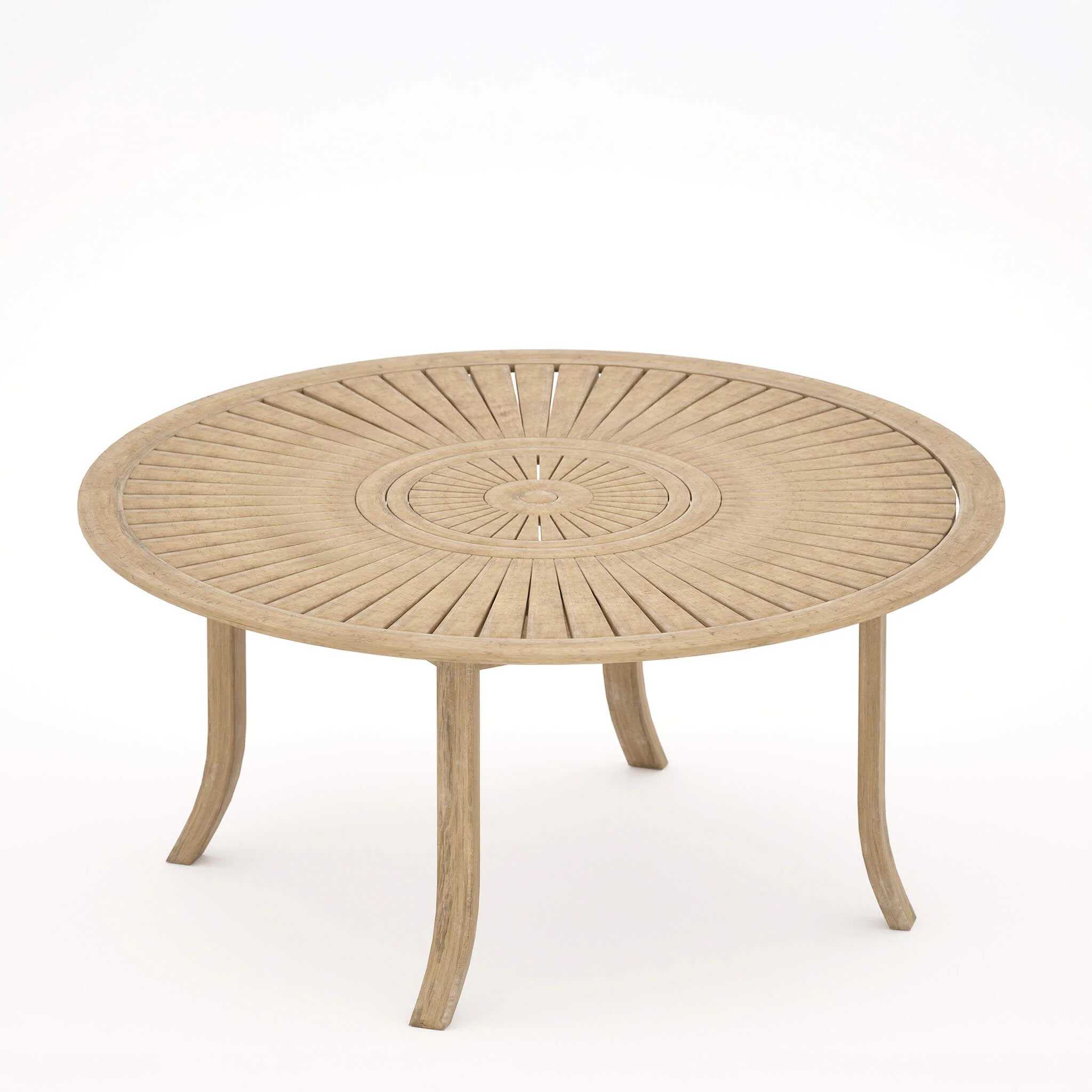 Maris Outdoor 4 Seater Round Dining Table Set - Natural - Image 7