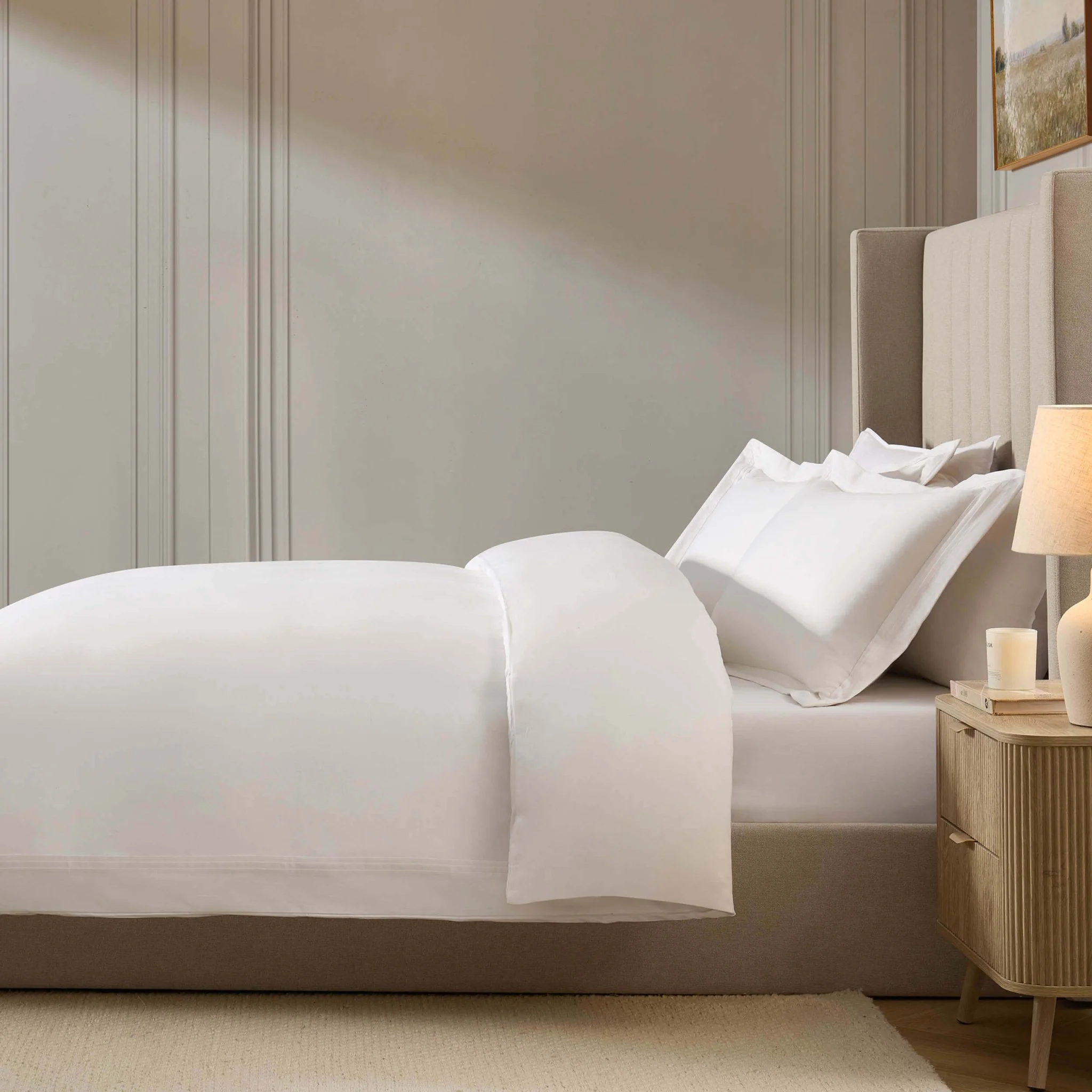 Marlowe 600 Thread Count Duvet Cover- White - Image 2