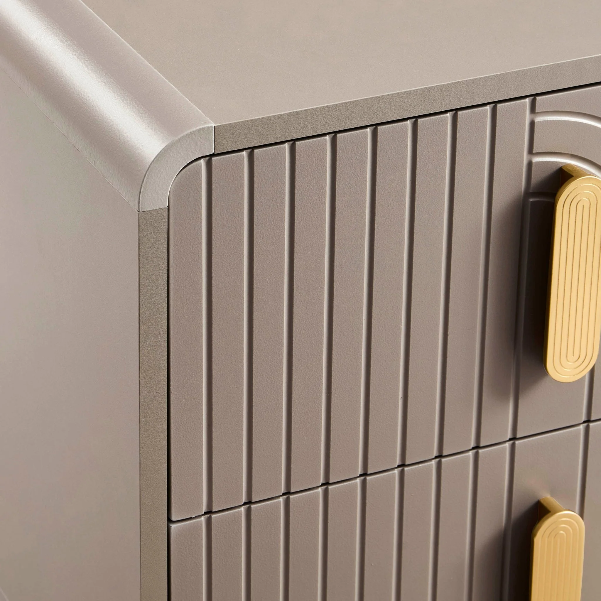 Marnie 2 Drawer Bedside Table - Taupe - Image 5