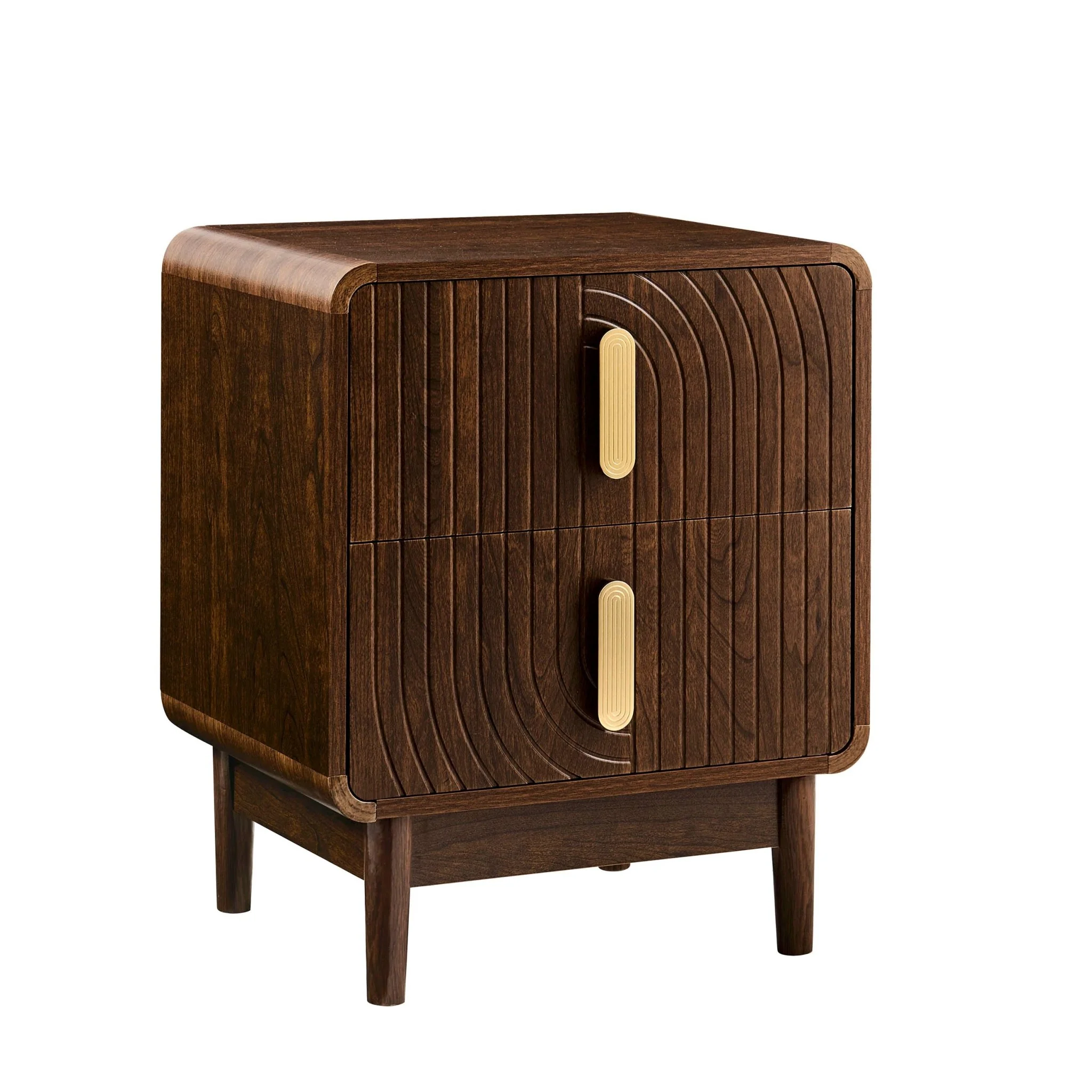 Marnie 2 Drawer Bedside Table - Walnut - Image 3