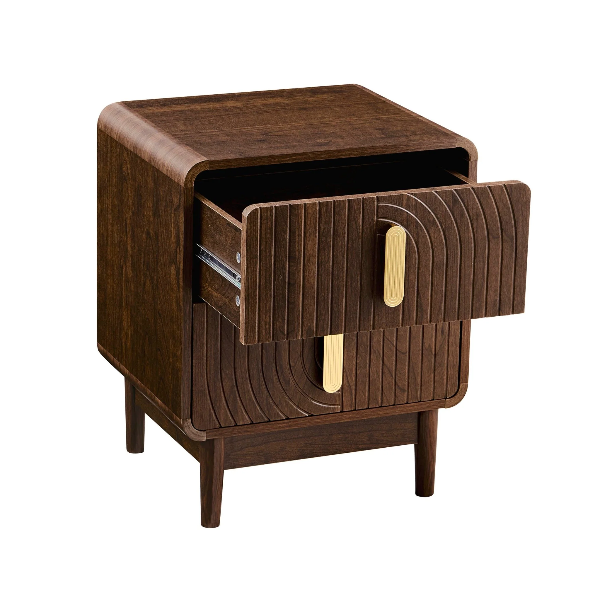 Marnie 2 Drawer Bedside Table - Walnut - Image 4
