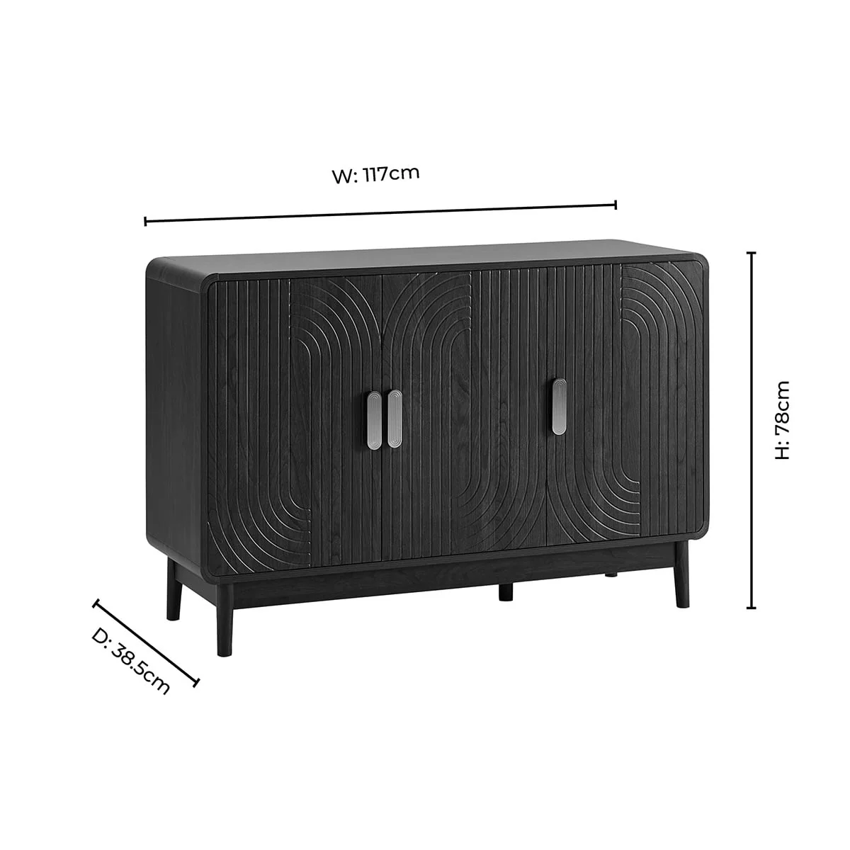 Marnie 3 Door Sideboard - Walnut - Image 9