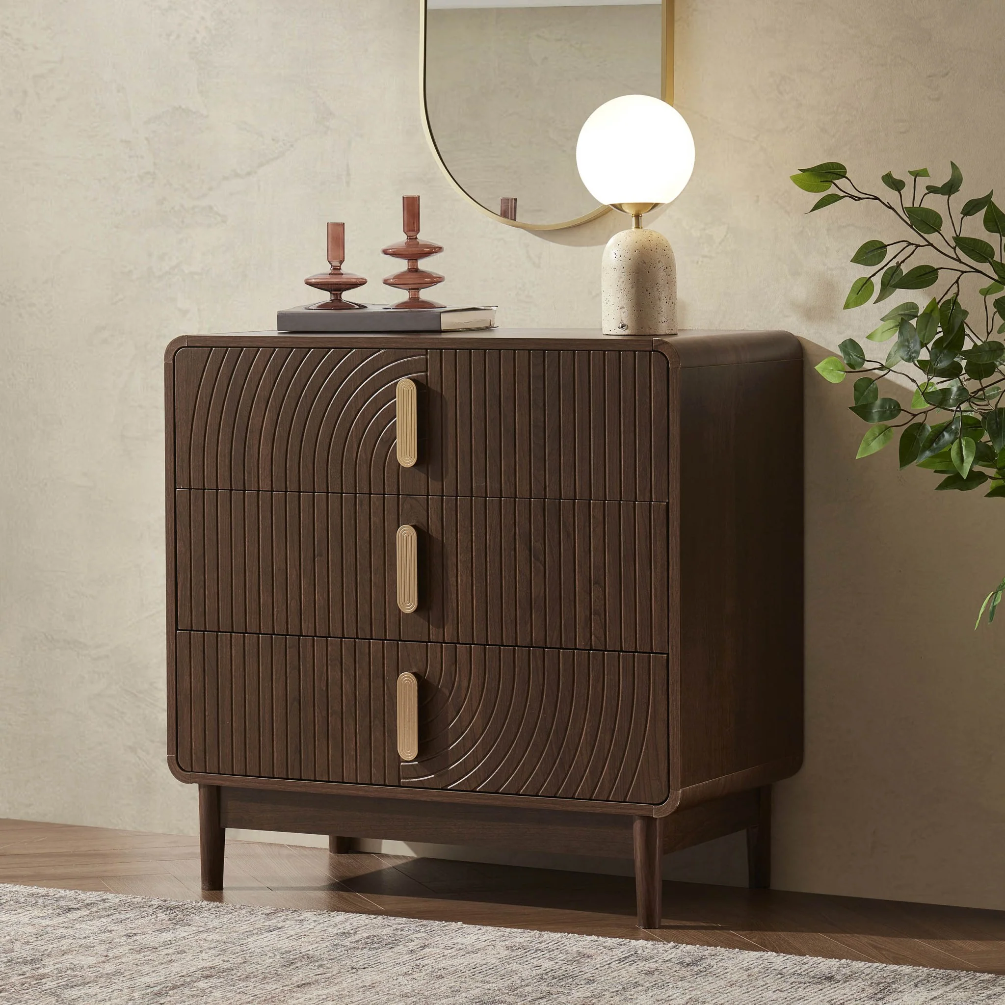 Marnie 3 Drawer Chest - Walnut - Image 2