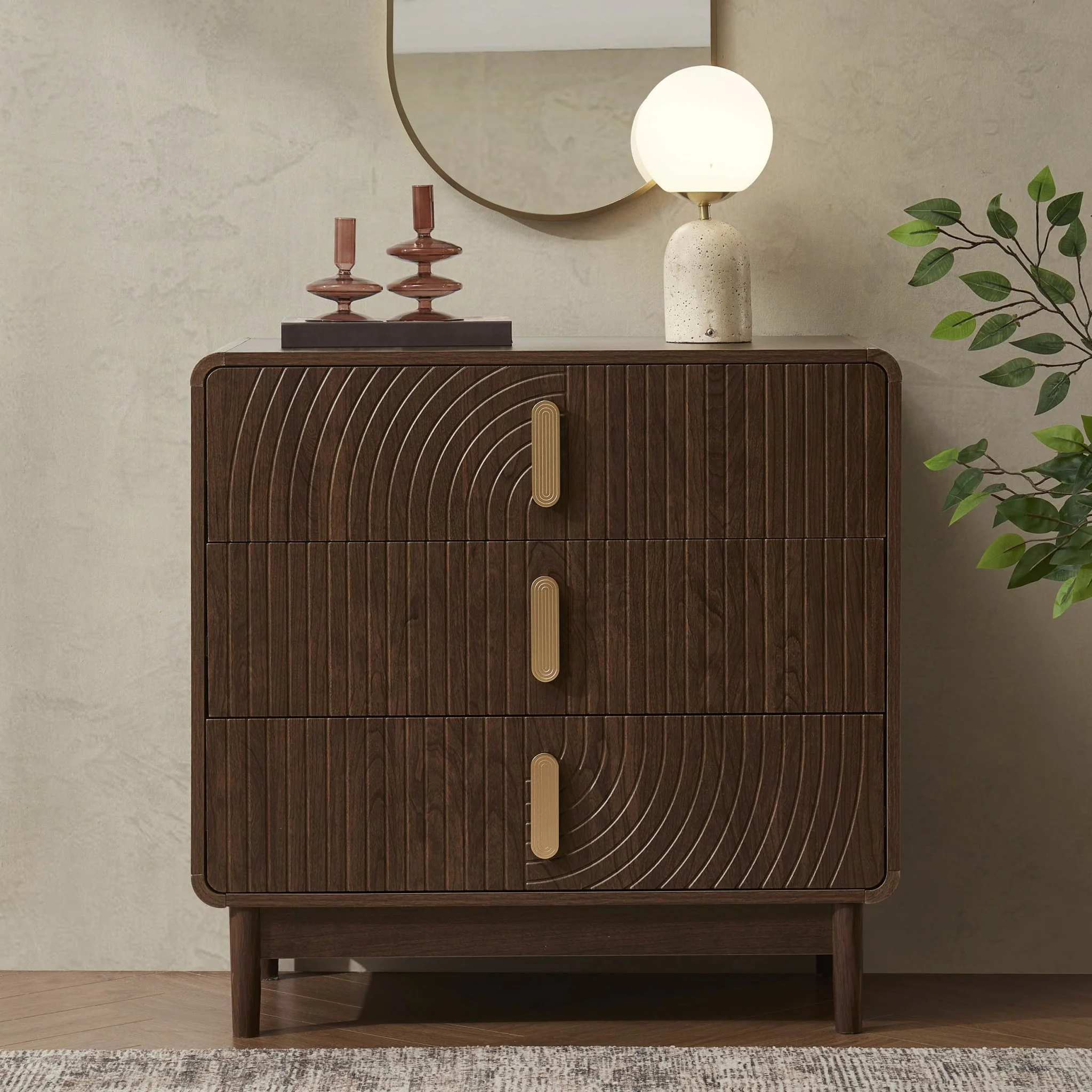 Marnie 3 Drawer Chest - Walnut - Image 3