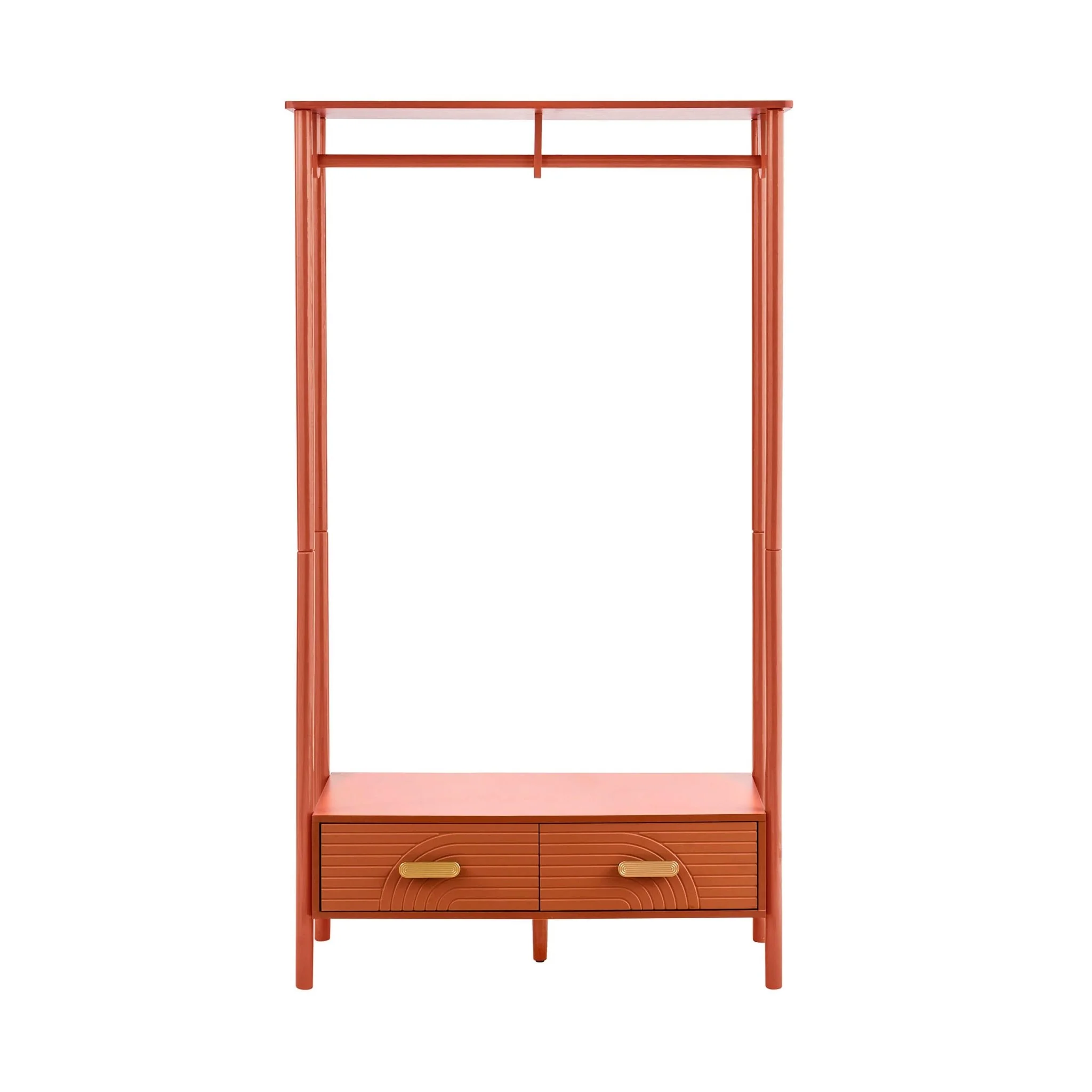 Marnie Clothes Rail With Drawers - Burnt Orange - Image 3