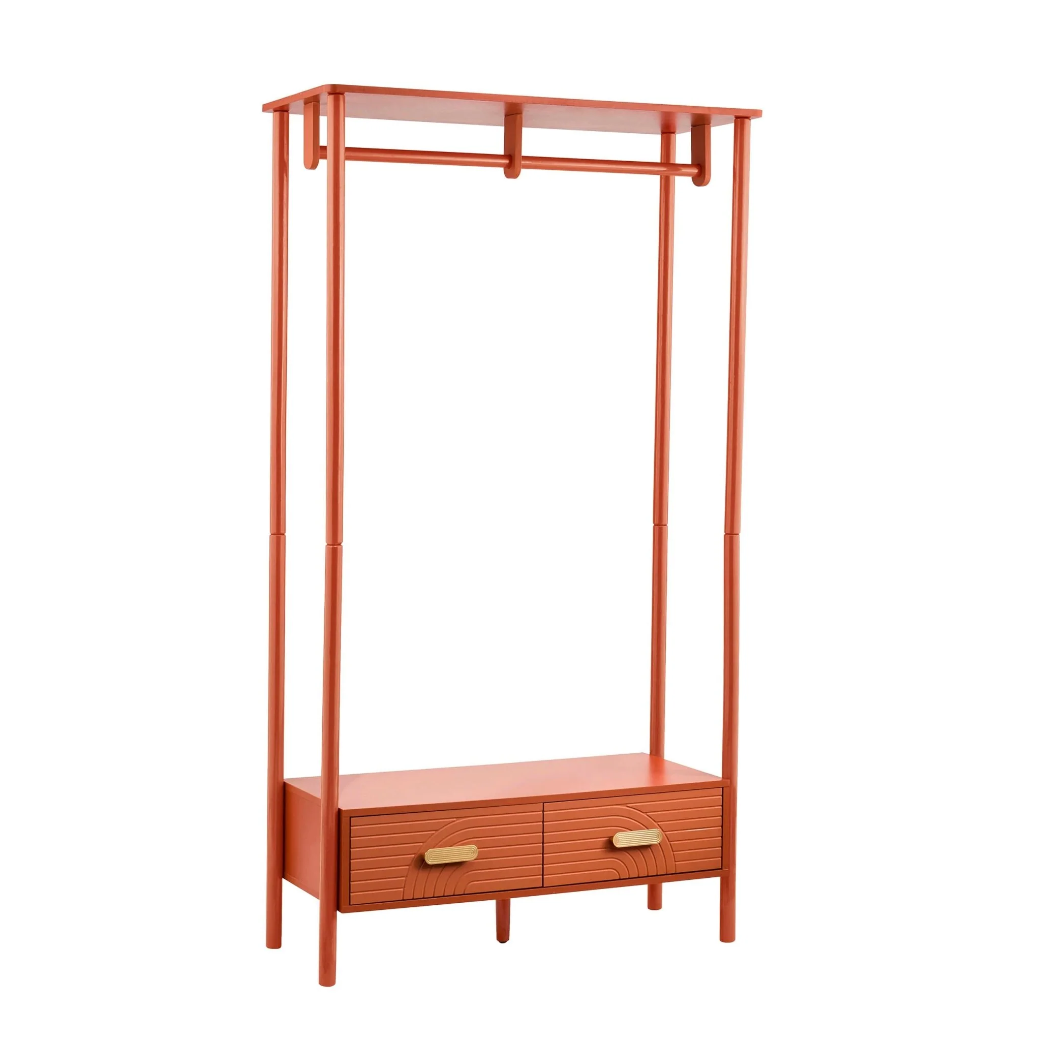 Marnie Clothes Rail With Drawers - Burnt Orange - Image 4