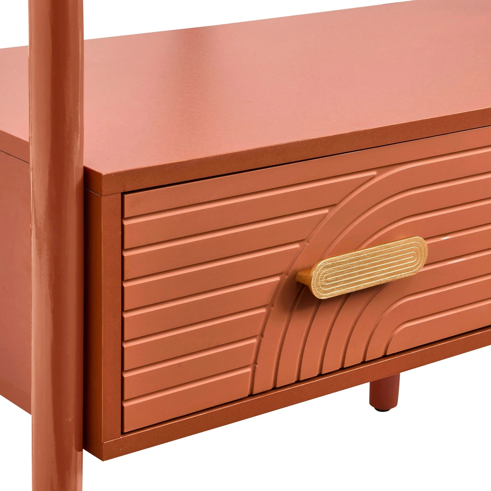 Marnie Clothes Rail With Drawers - Burnt Orange - Image 8