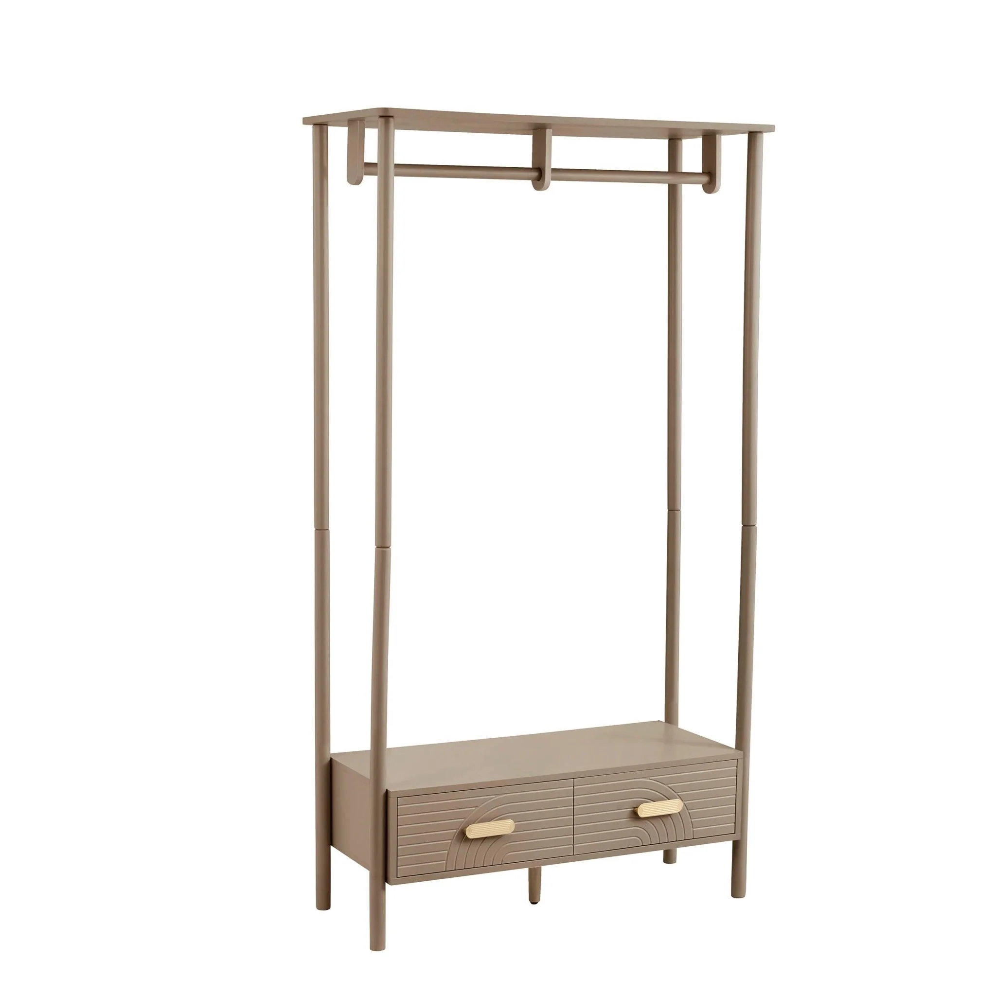 Marnie Clothes Rail With Drawers - Taupe - Image 4
