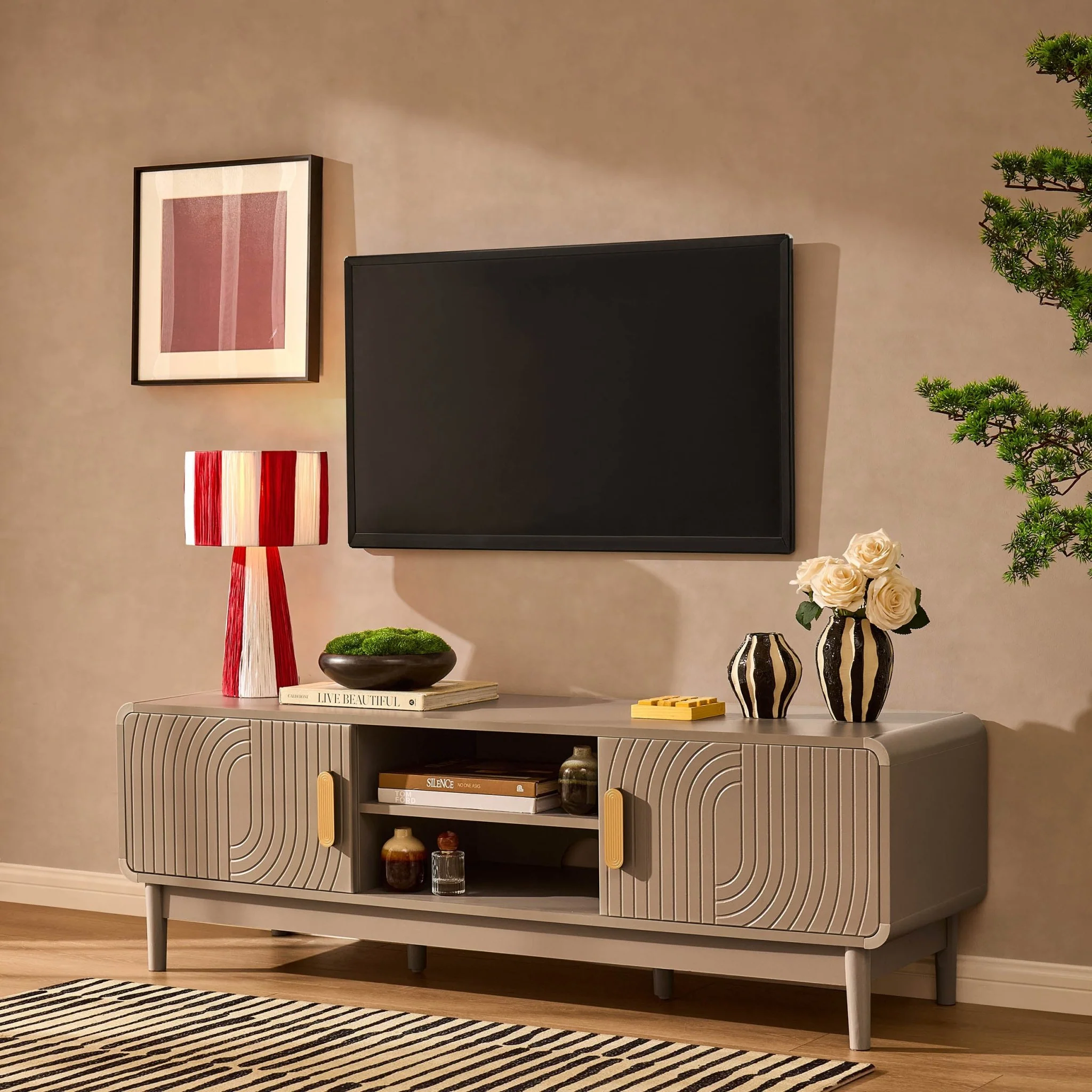 Marnie Tv Unit for TVs up to 60"- Taupe - Image 2