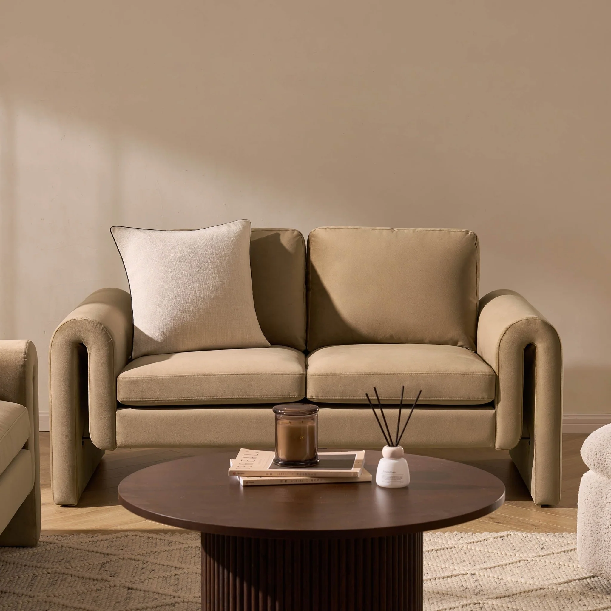 Marseille 2 Seater Sofa - Latte - Image 2
