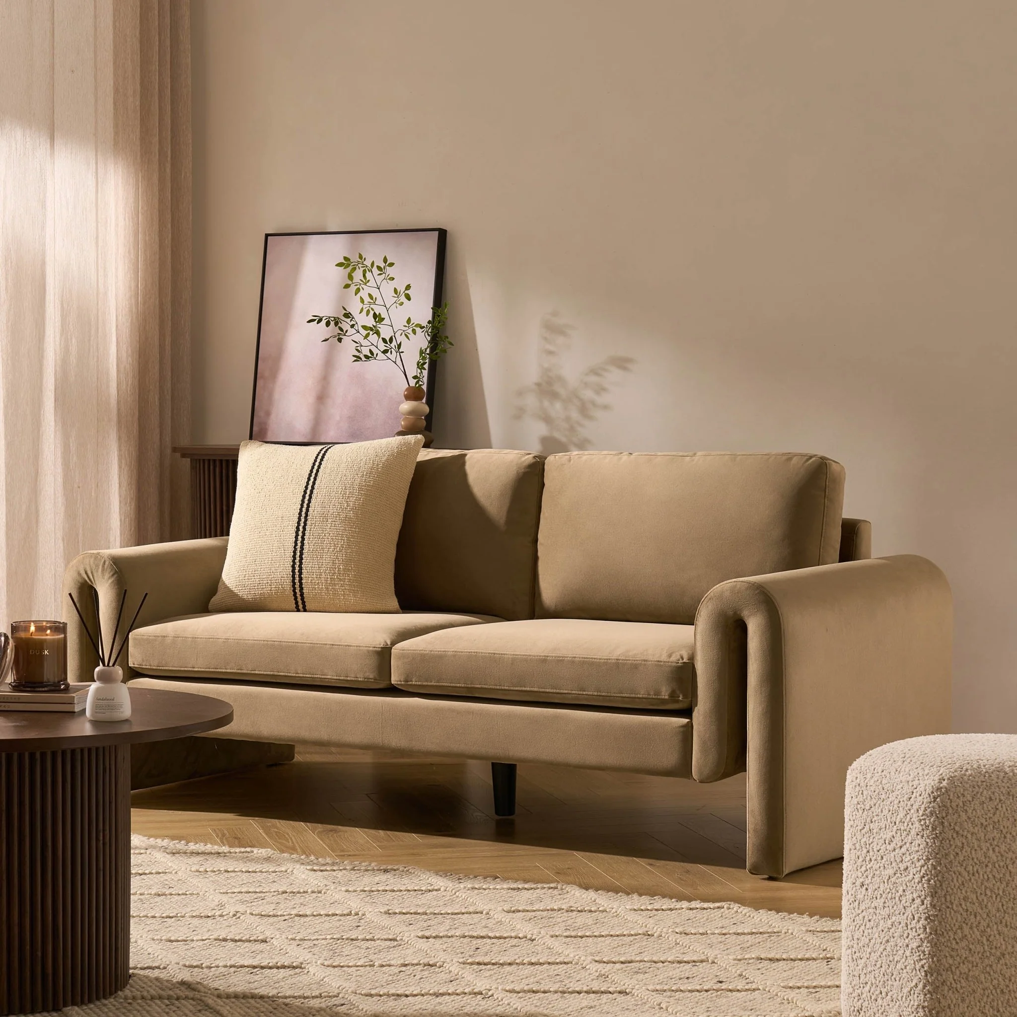 Marseille 3 Seater Sofa - Latte