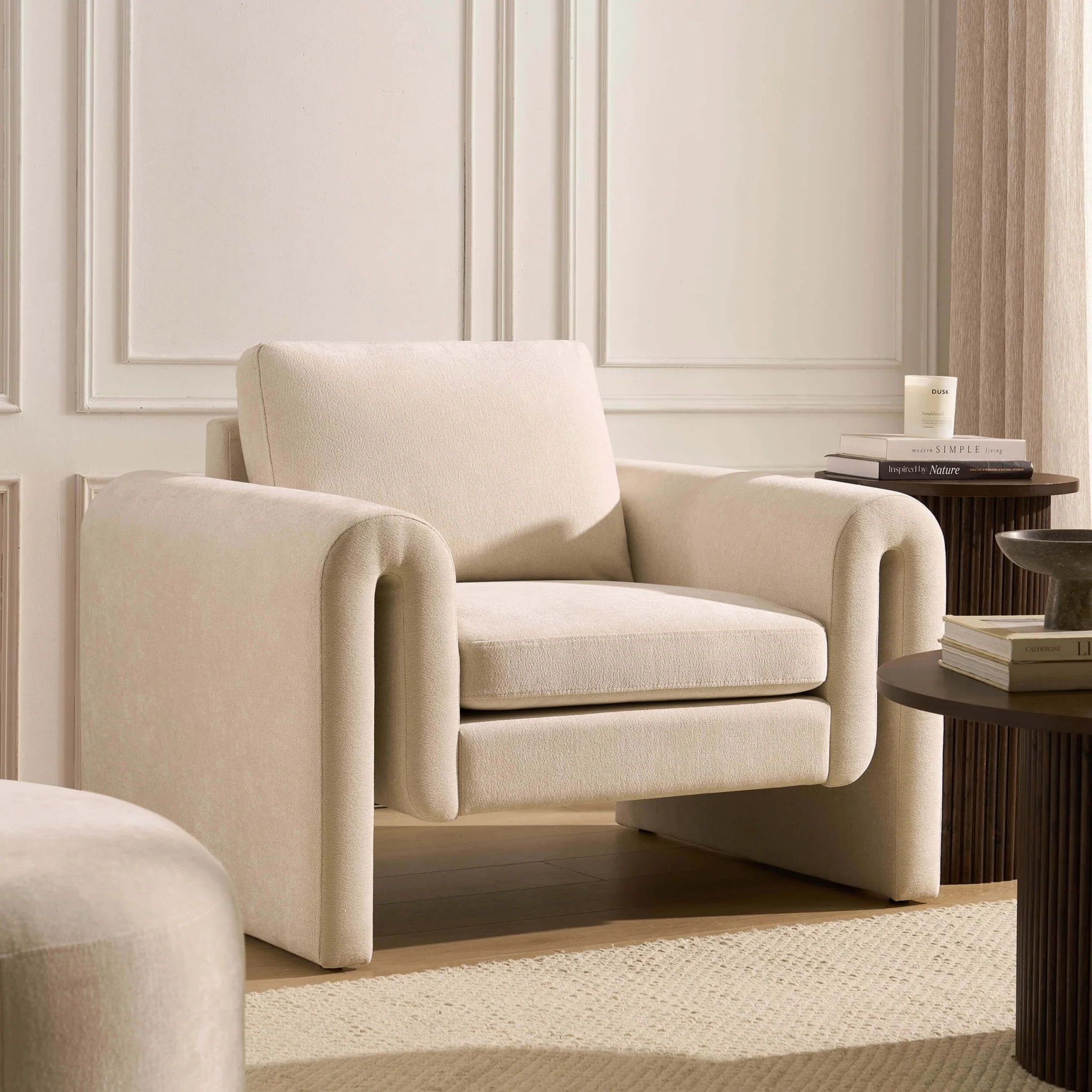 Marseille Armchair - Chenille Ivory