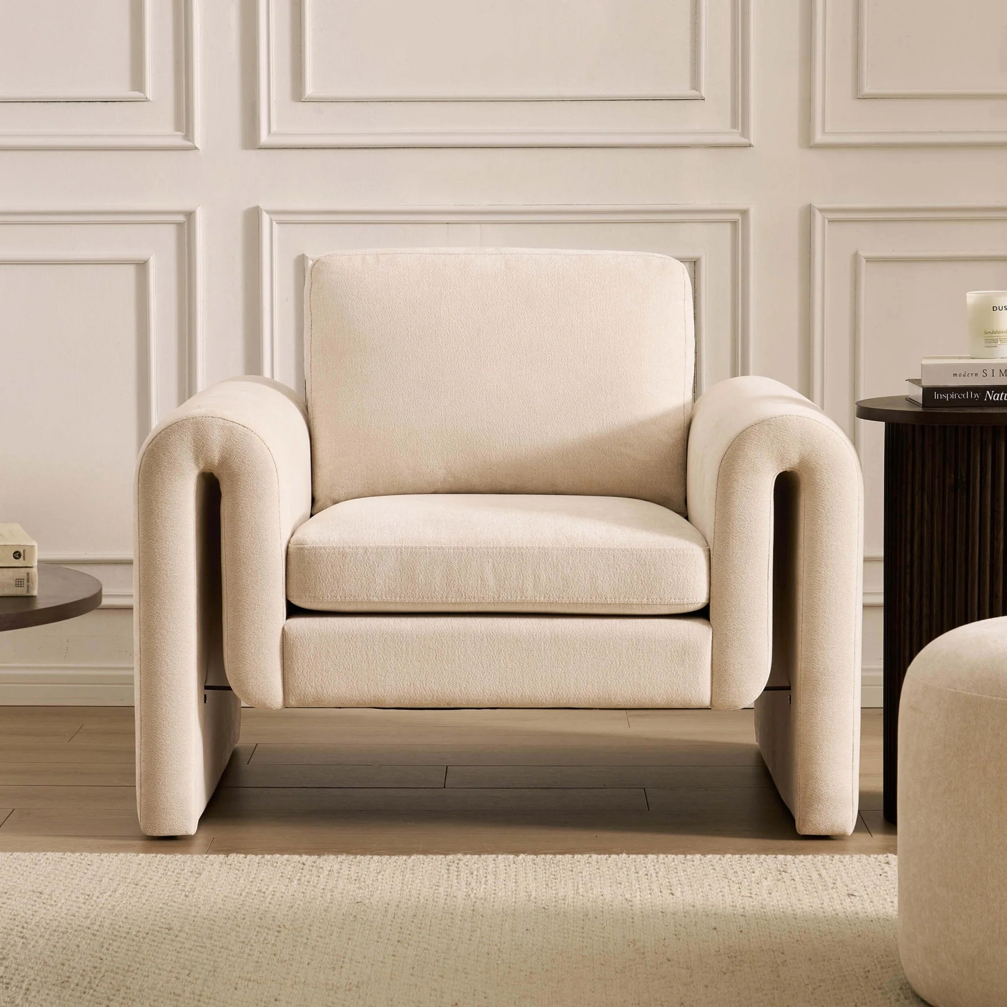 Marseille Armchair - Chenille Ivory - Image 2