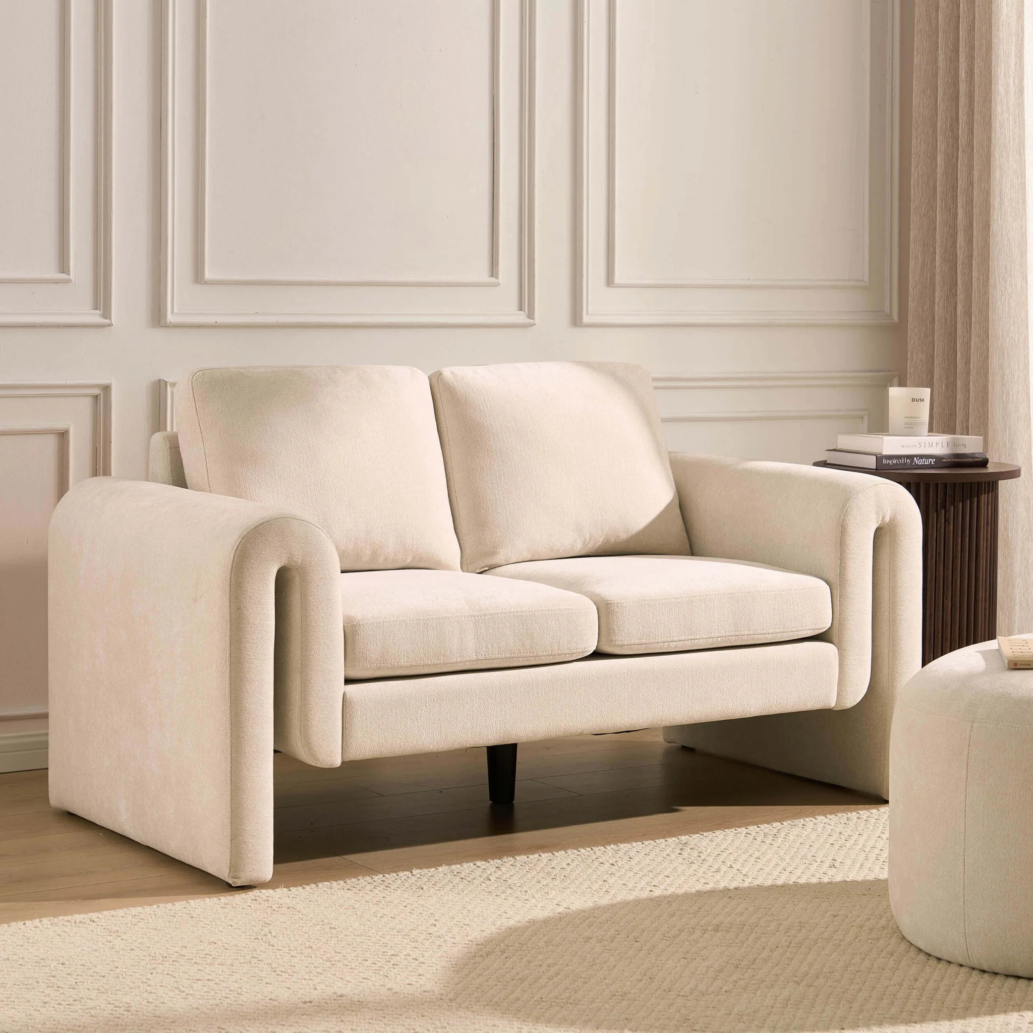 Marseille Compact 2 Seater Sofa - Chenille Ivory