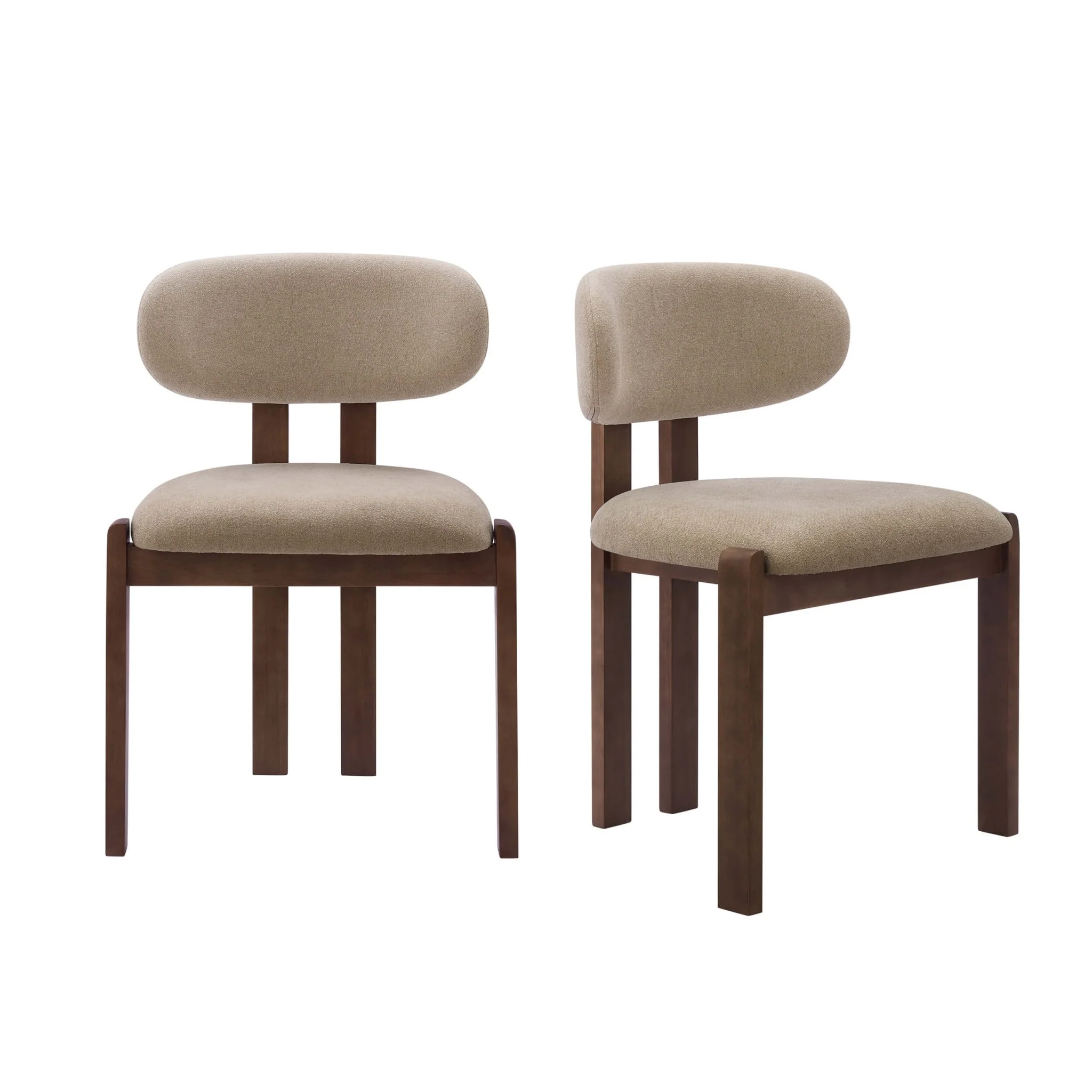 Matty Set of 2 Dining Chairs - Chenille Oatmeal - Image 3