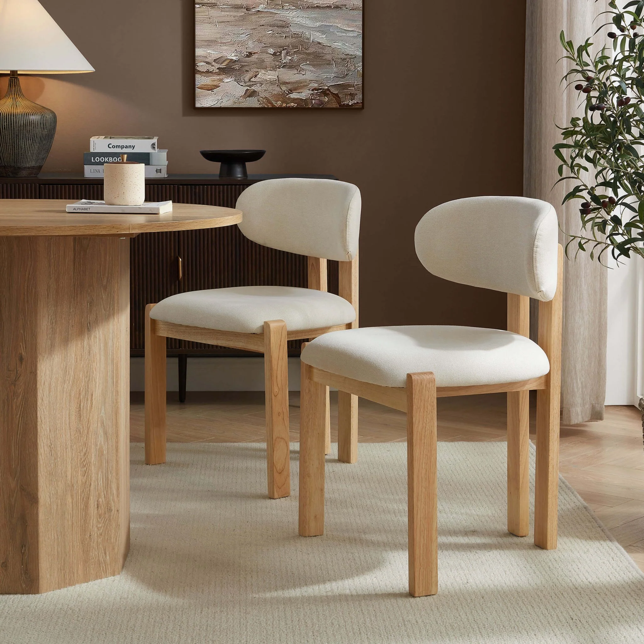 Matty Set of 2 Dining Chairs -  Cream Linen - Image 2