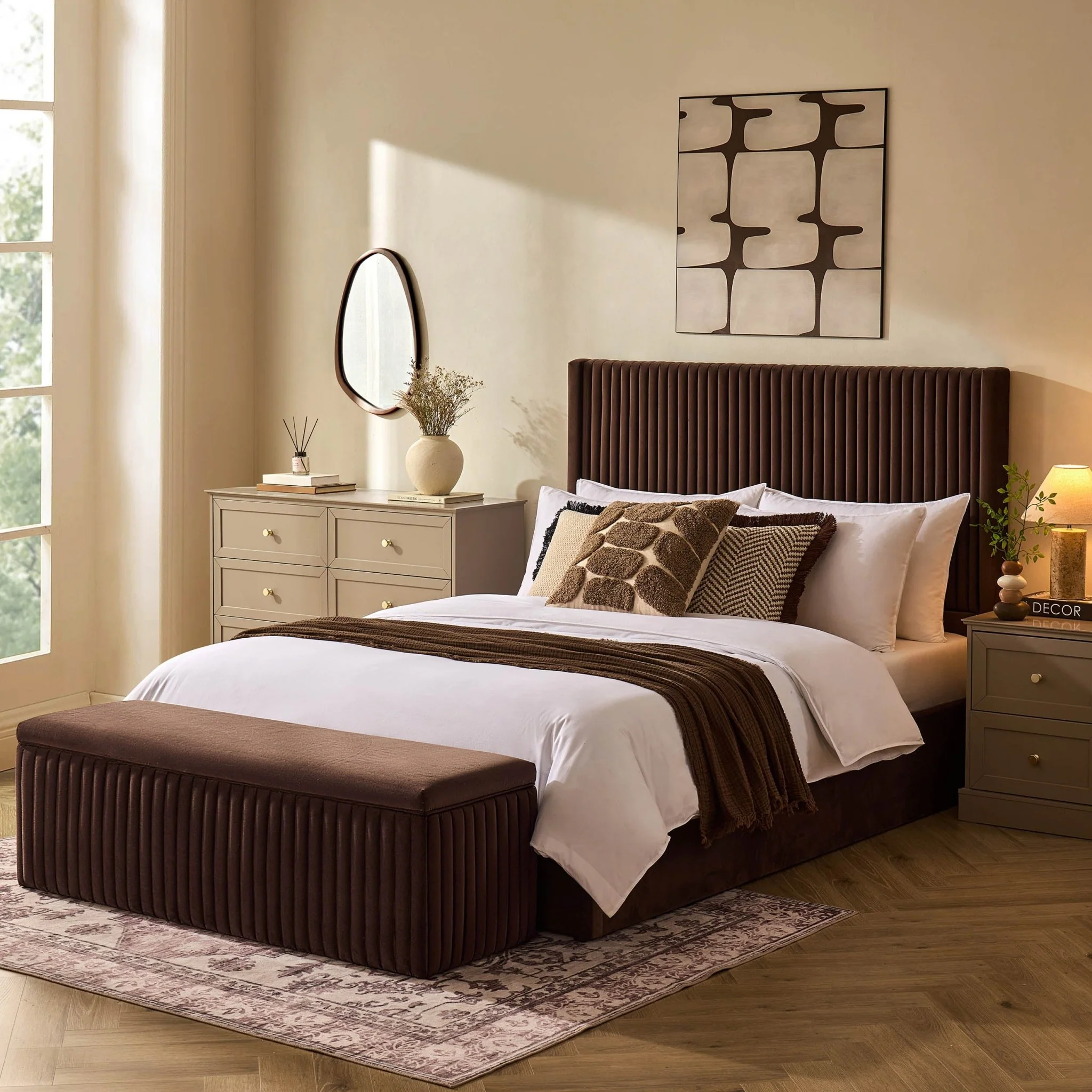 Melrose Ottoman Storage Bed - Cappuccino