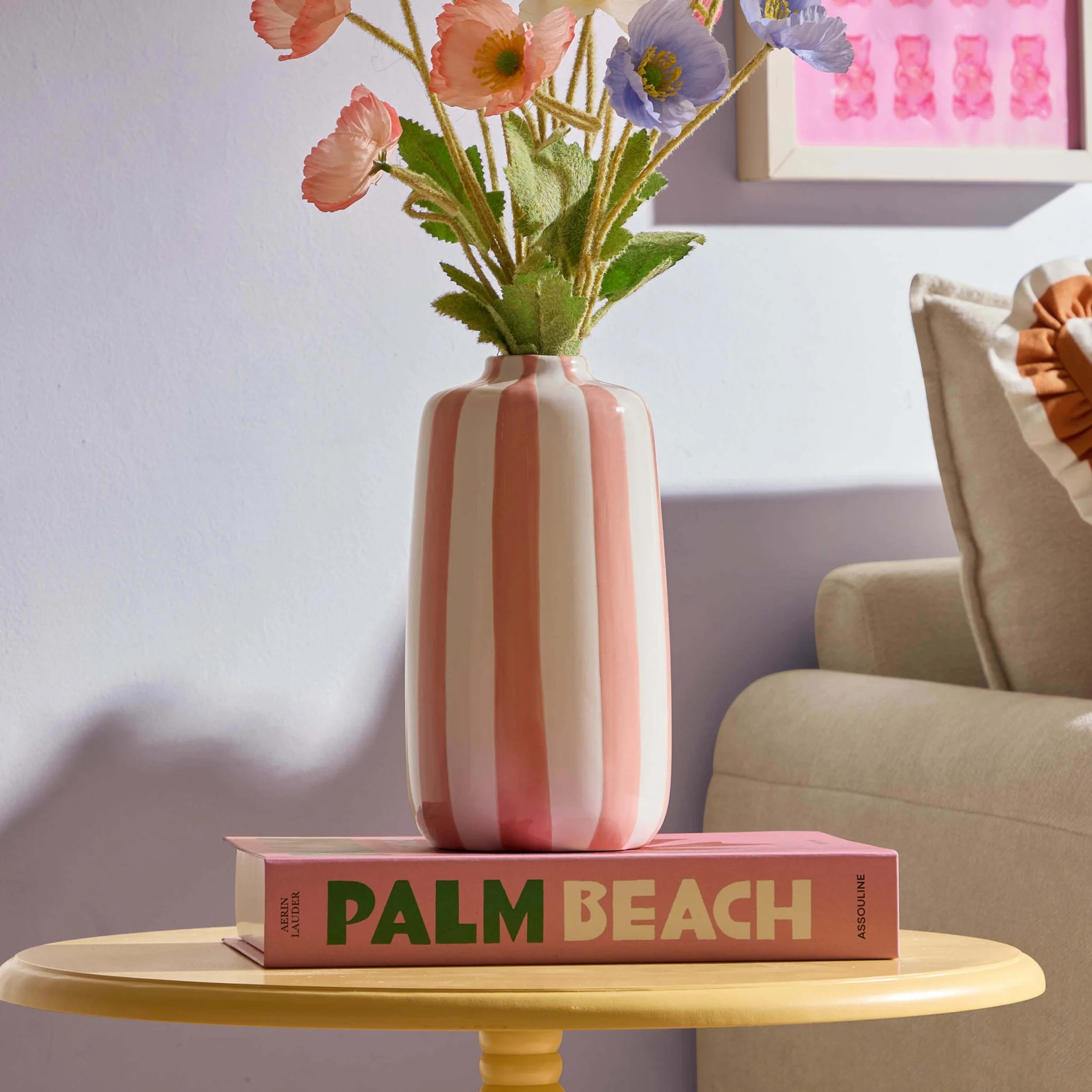 Meya Stripe Vase - Pink