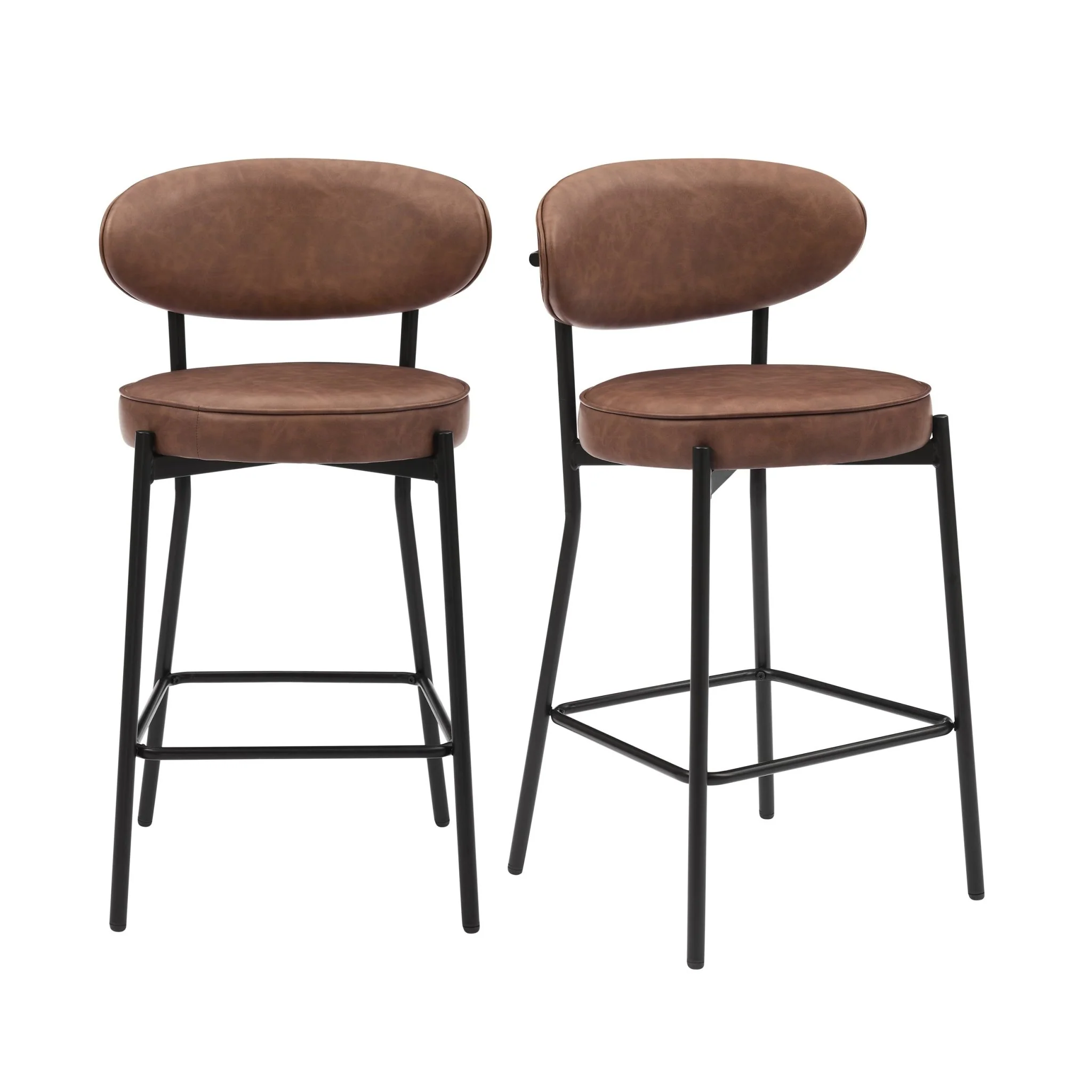 Mia Set of 2 Barstool - Faux Leather Tan - Image 2