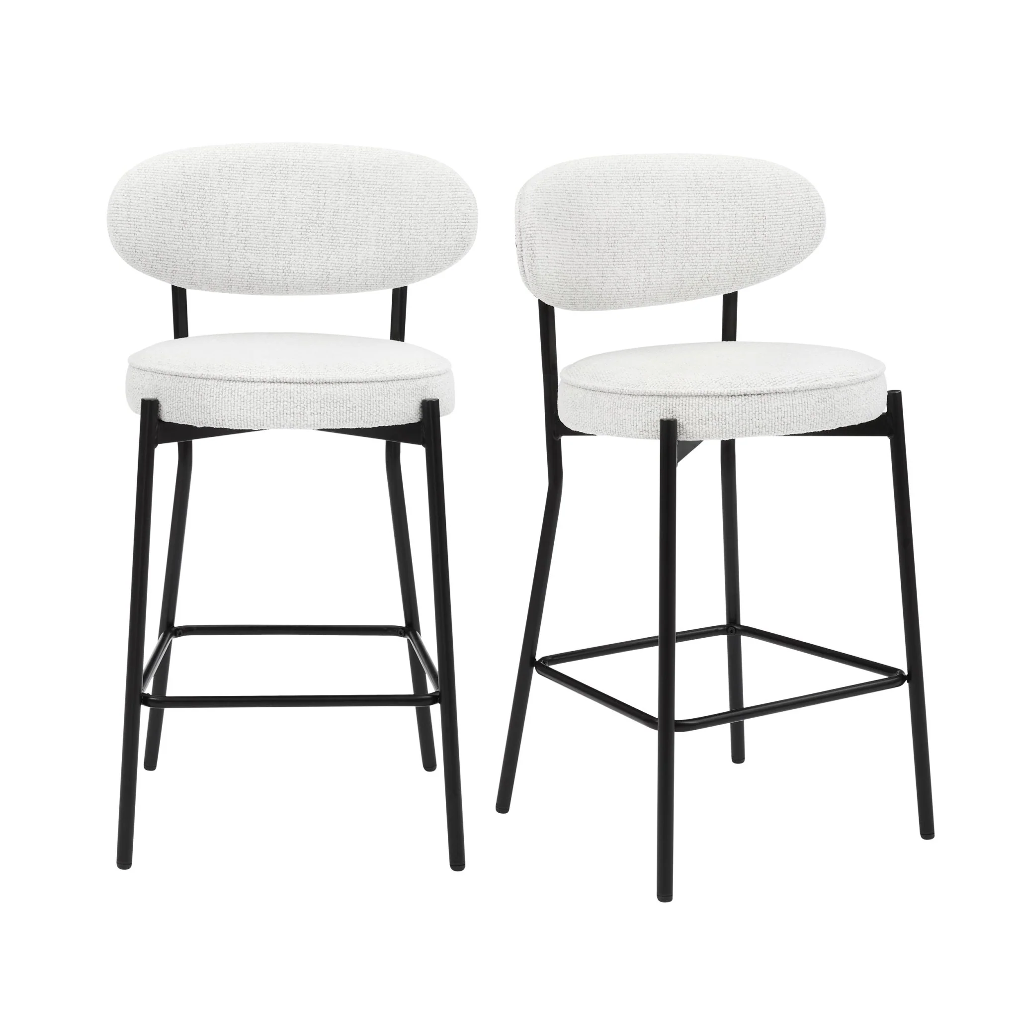 Mia Set of 2 Barstool - Ivory Boucle - Image 2