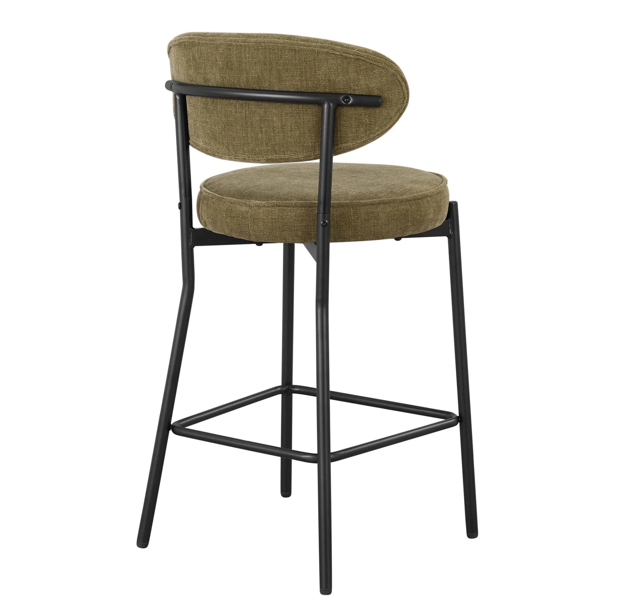 Mia Set of 2 Barstools - Chenille Olive - Image 5