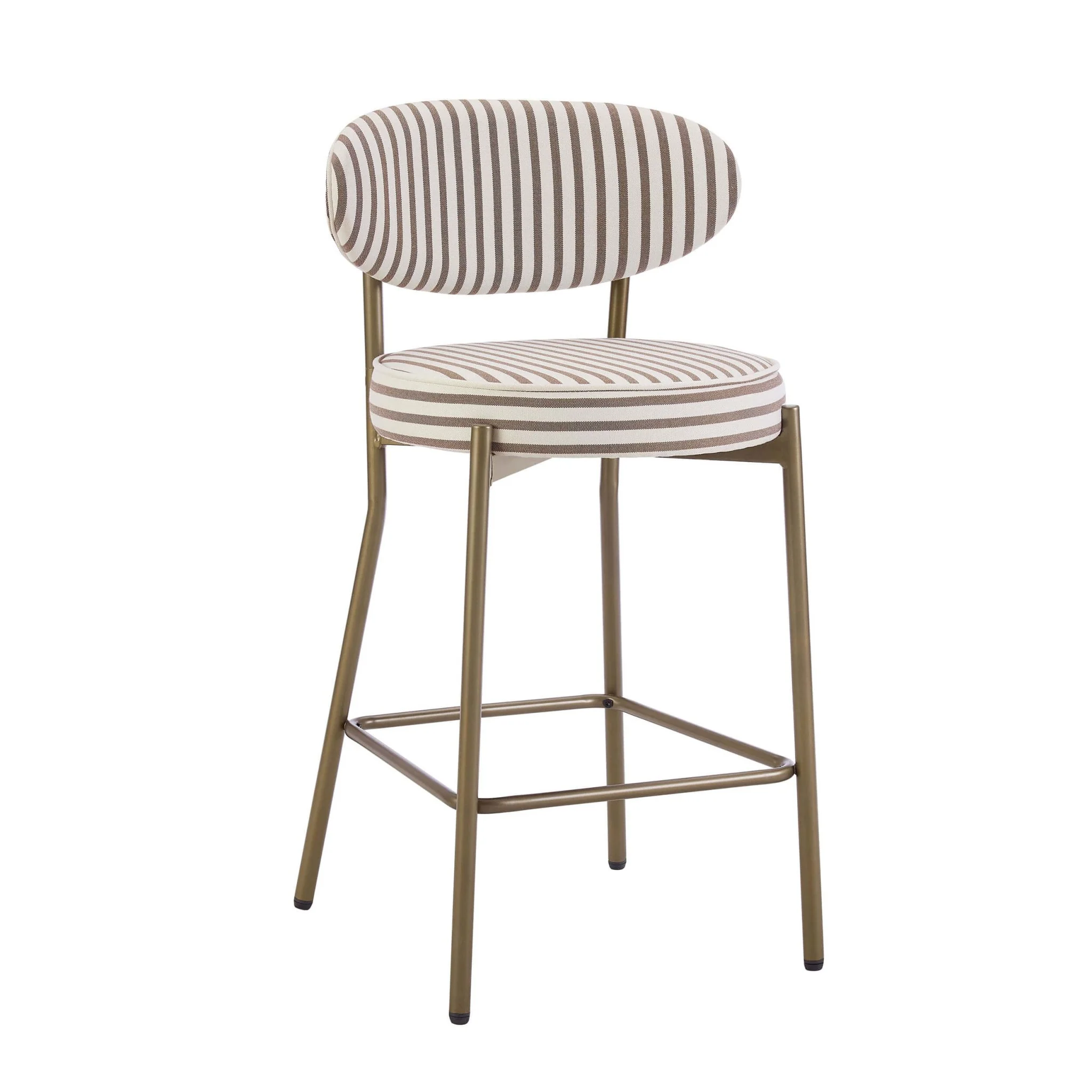 Mia Set of 2 Barstools - Chocolate Stripe - Image 3