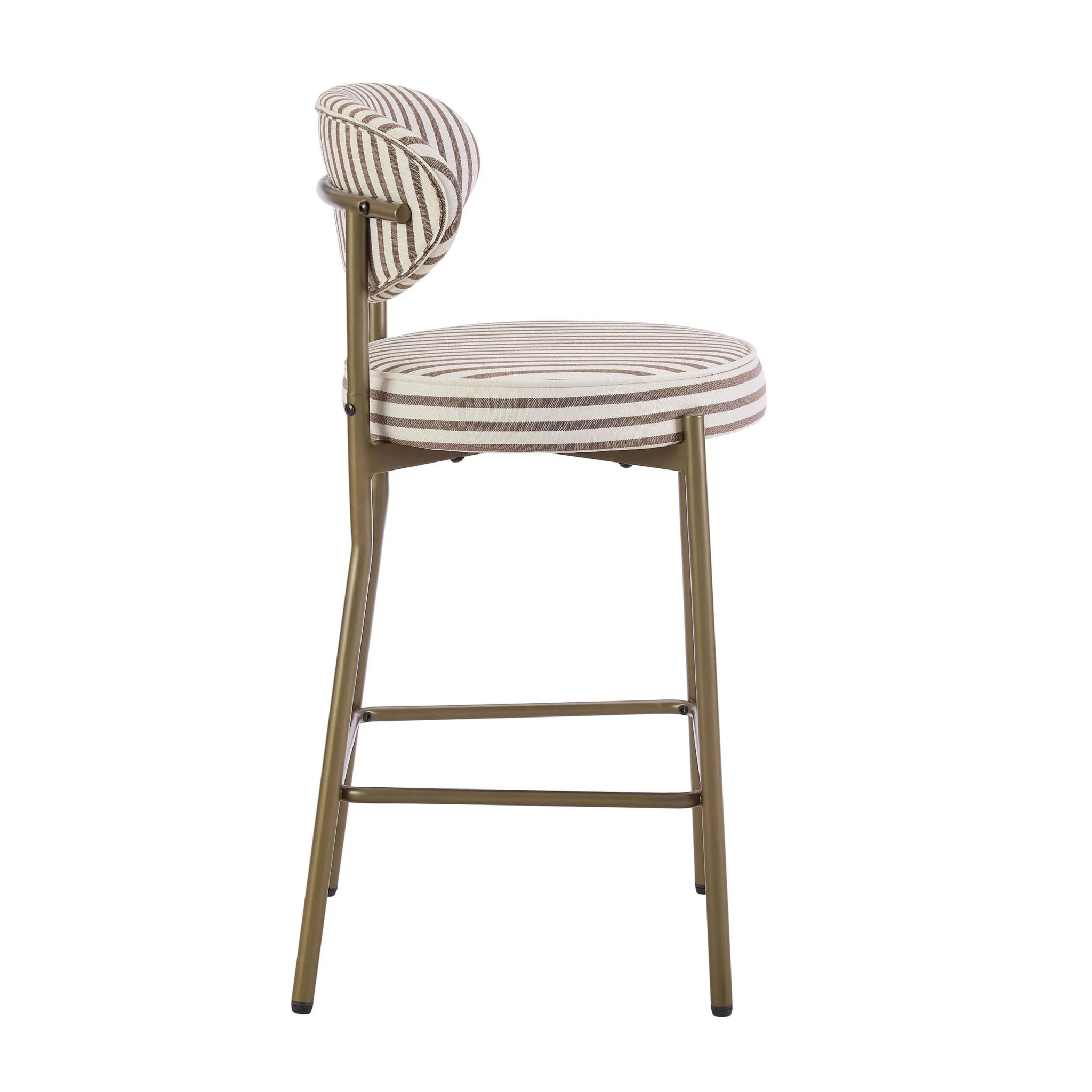 Mia Set of 2 Barstools - Chocolate Stripe - Image 4
