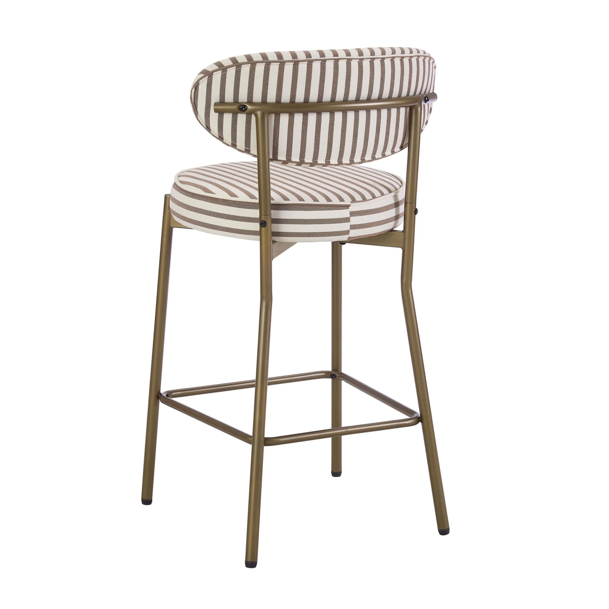 Mia Set of 2 Barstools - Chocolate Stripe - Image 5
