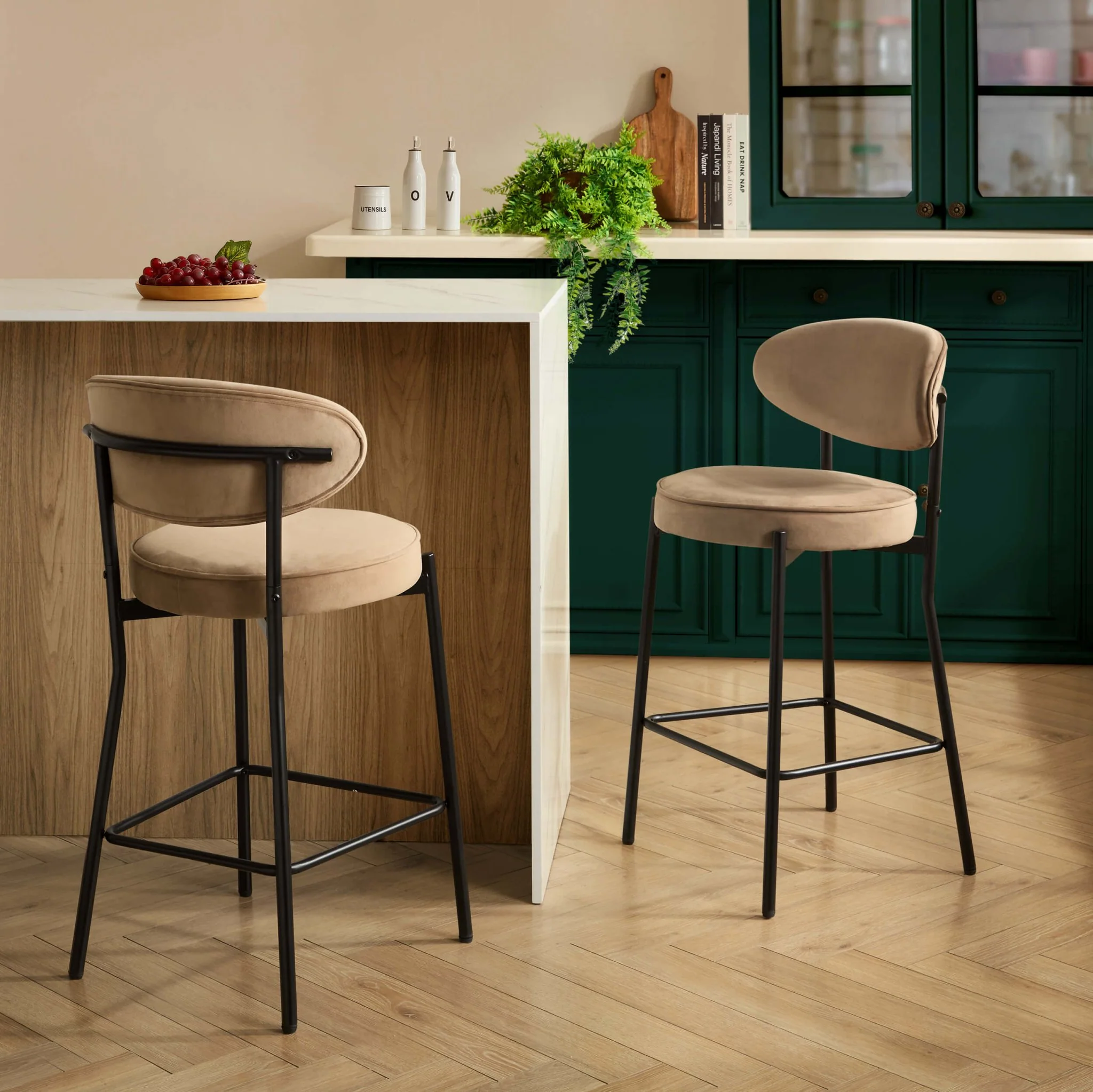 Mia Set of 2 Barstools - Latte