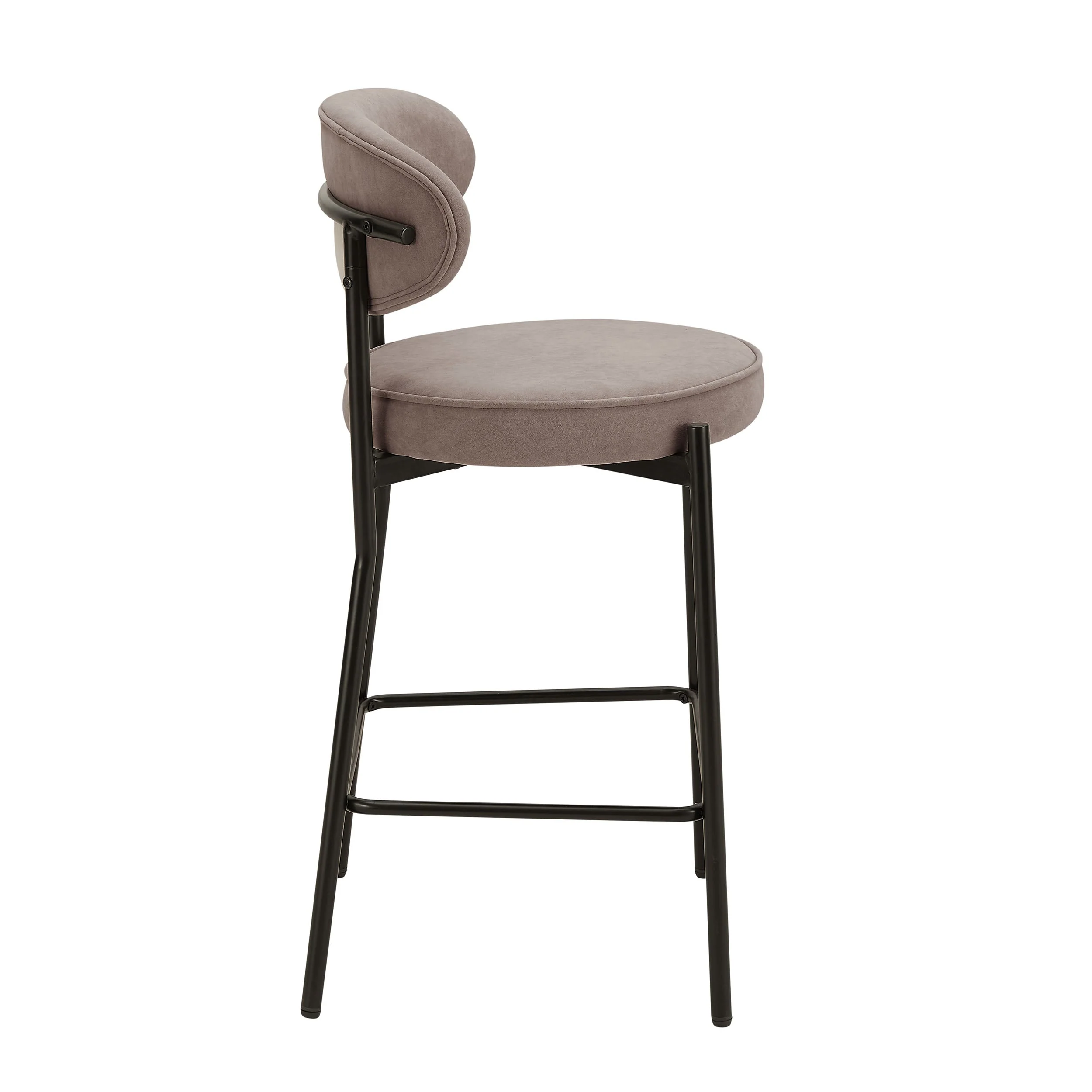 Mia Set of 2 Barstools - Matte Velvet - Sand - Image 4