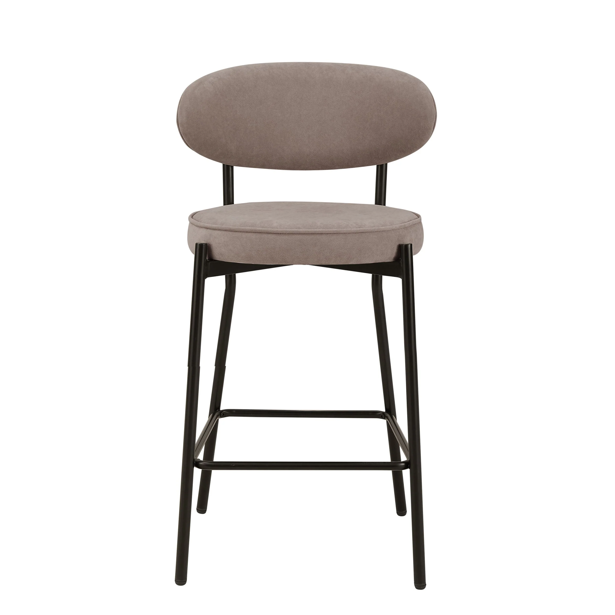 Mia Set of 2 Barstools - Matte Velvet - Sand - Image 5