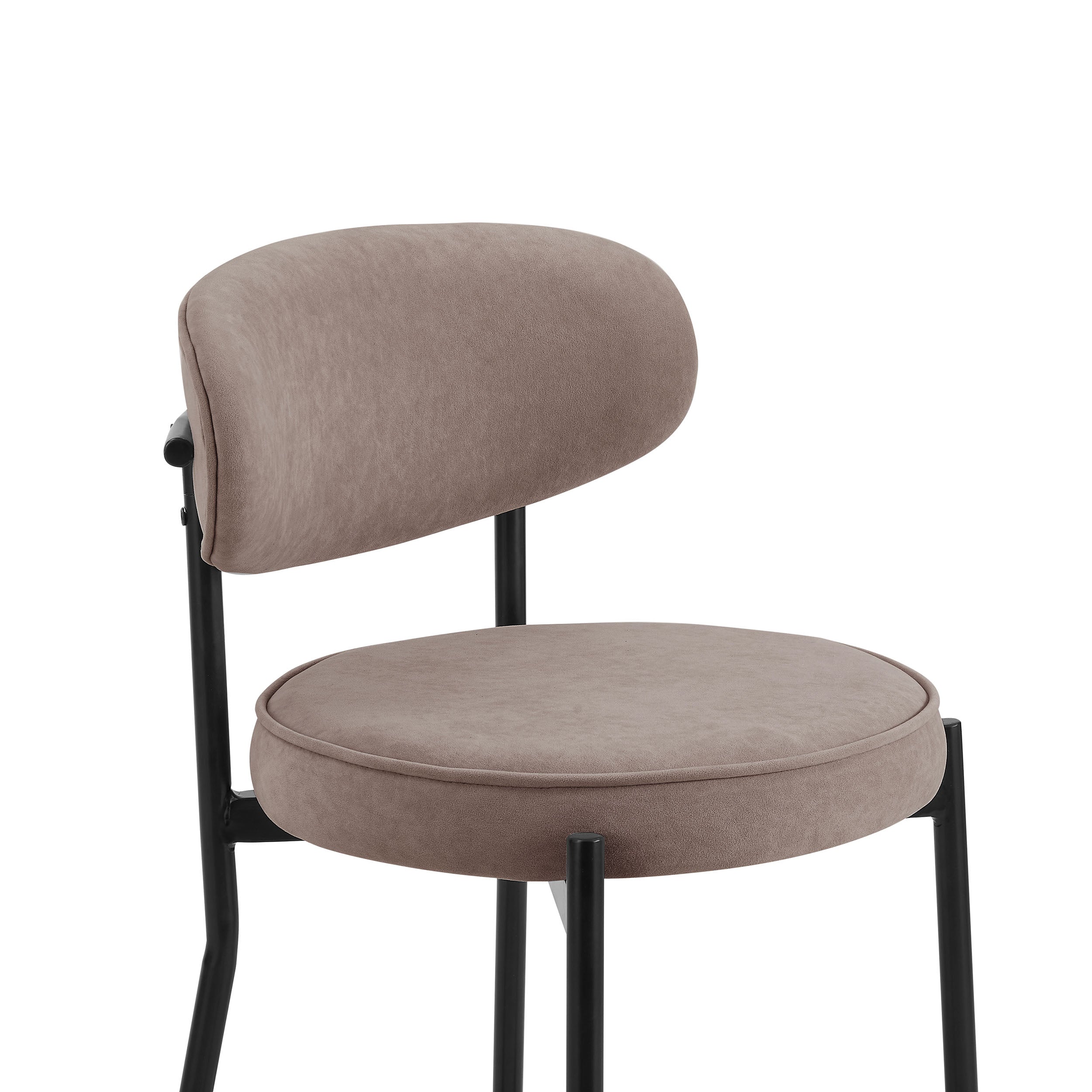 Mia Set of 2 Barstools - Matte Velvet - Sand - Image 7