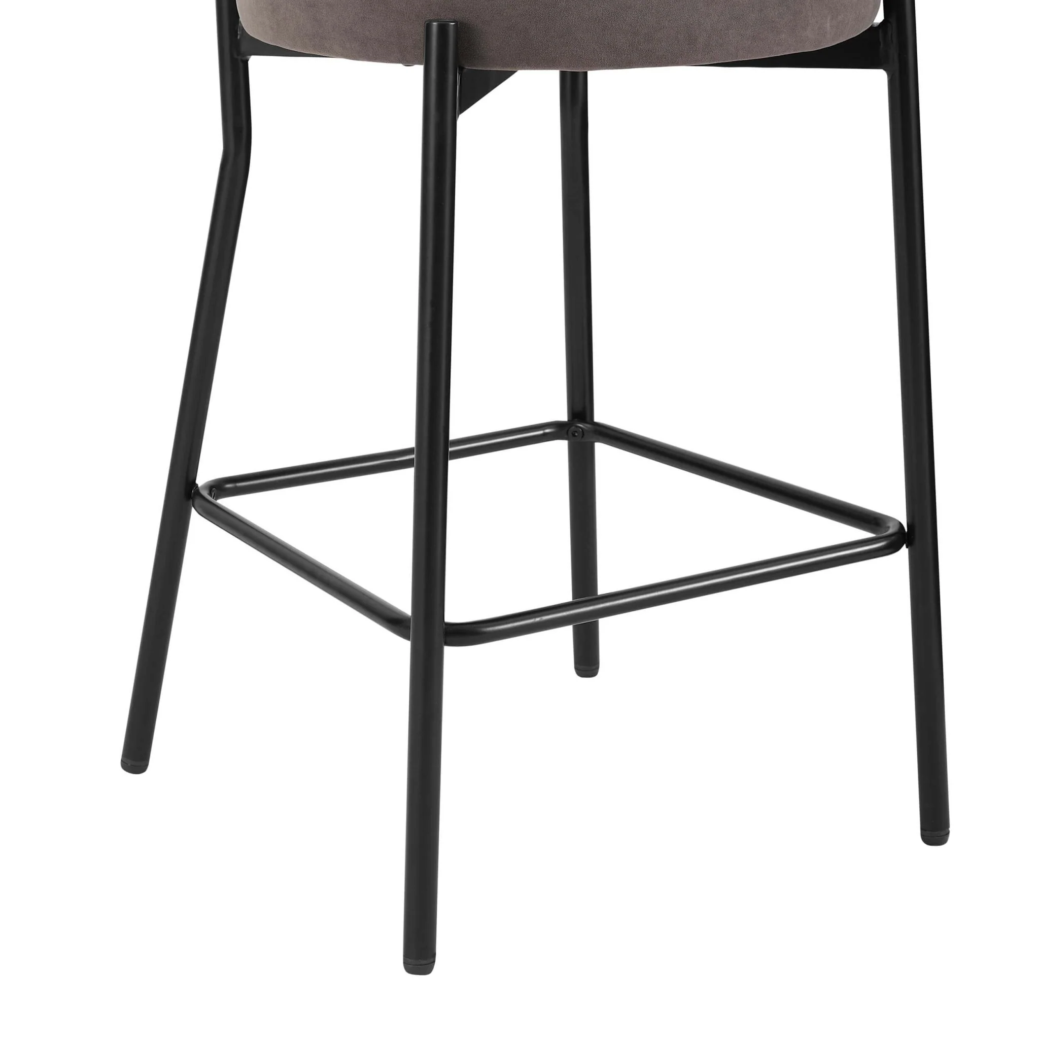 Mia Set of 2 Barstools - Matte Velvet - Taupe - Image 7
