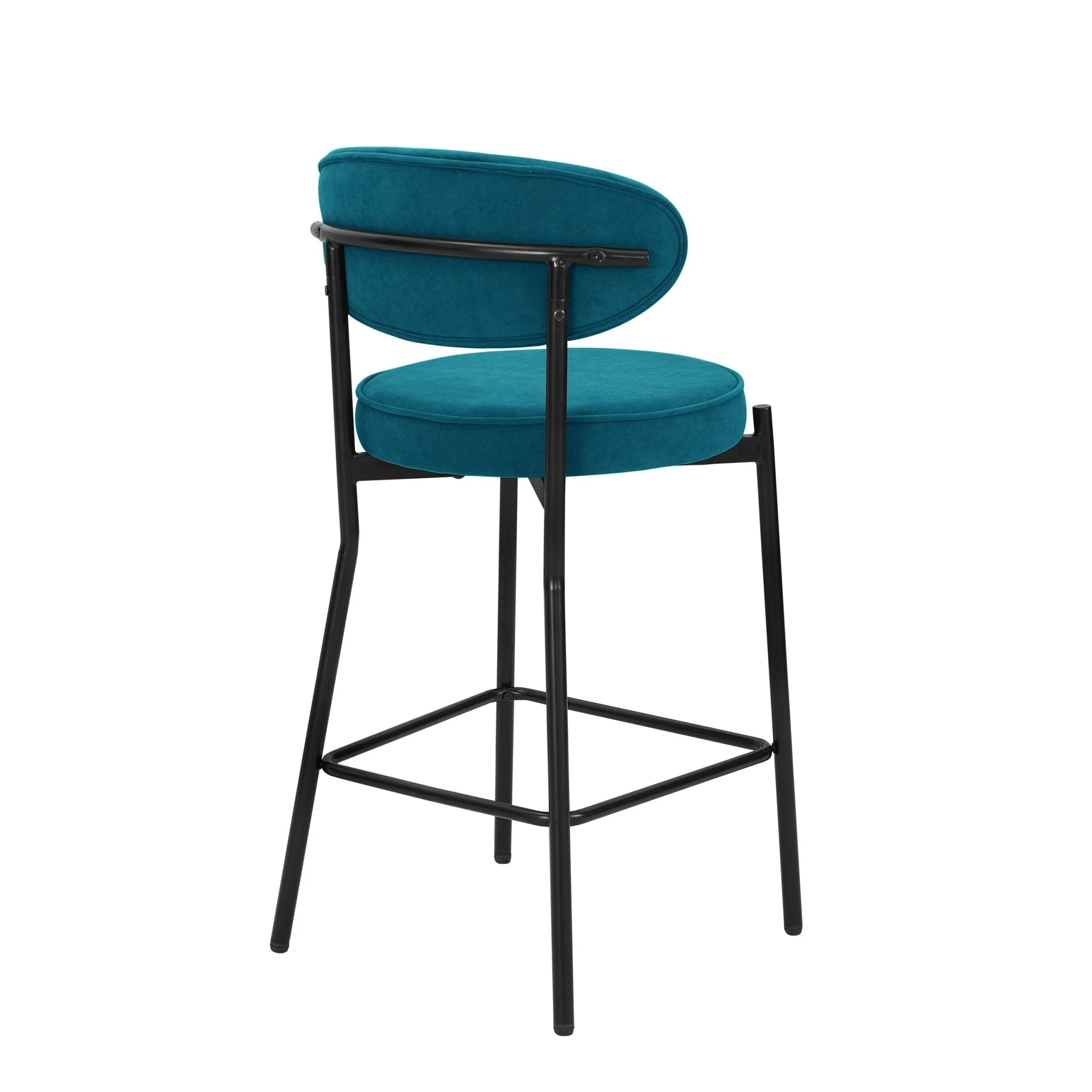 Mia Set of 2 Barstools - Matte Velvet - Teal - Image 5